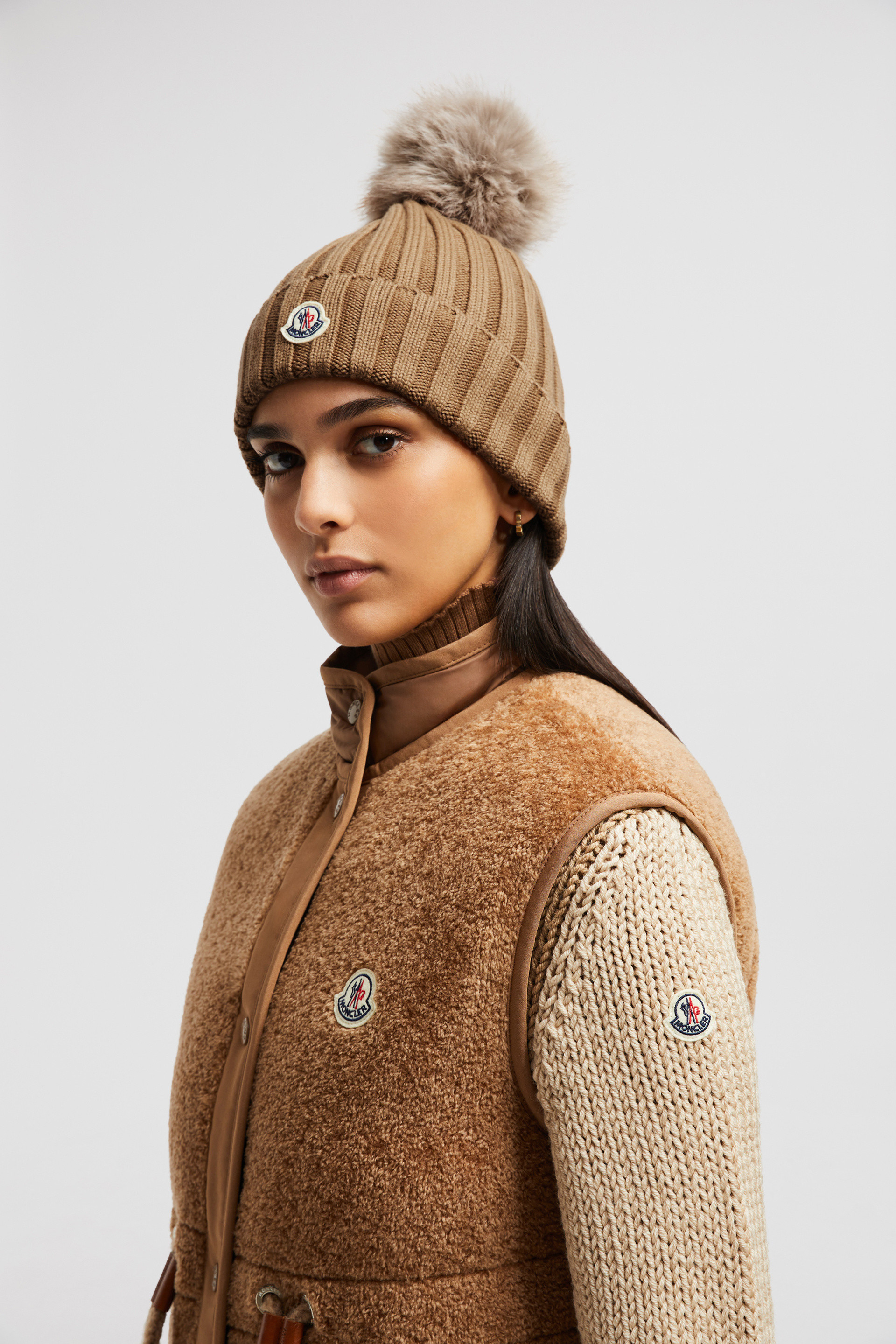 Factory Moncler Beanie Hats With Pompom For Women