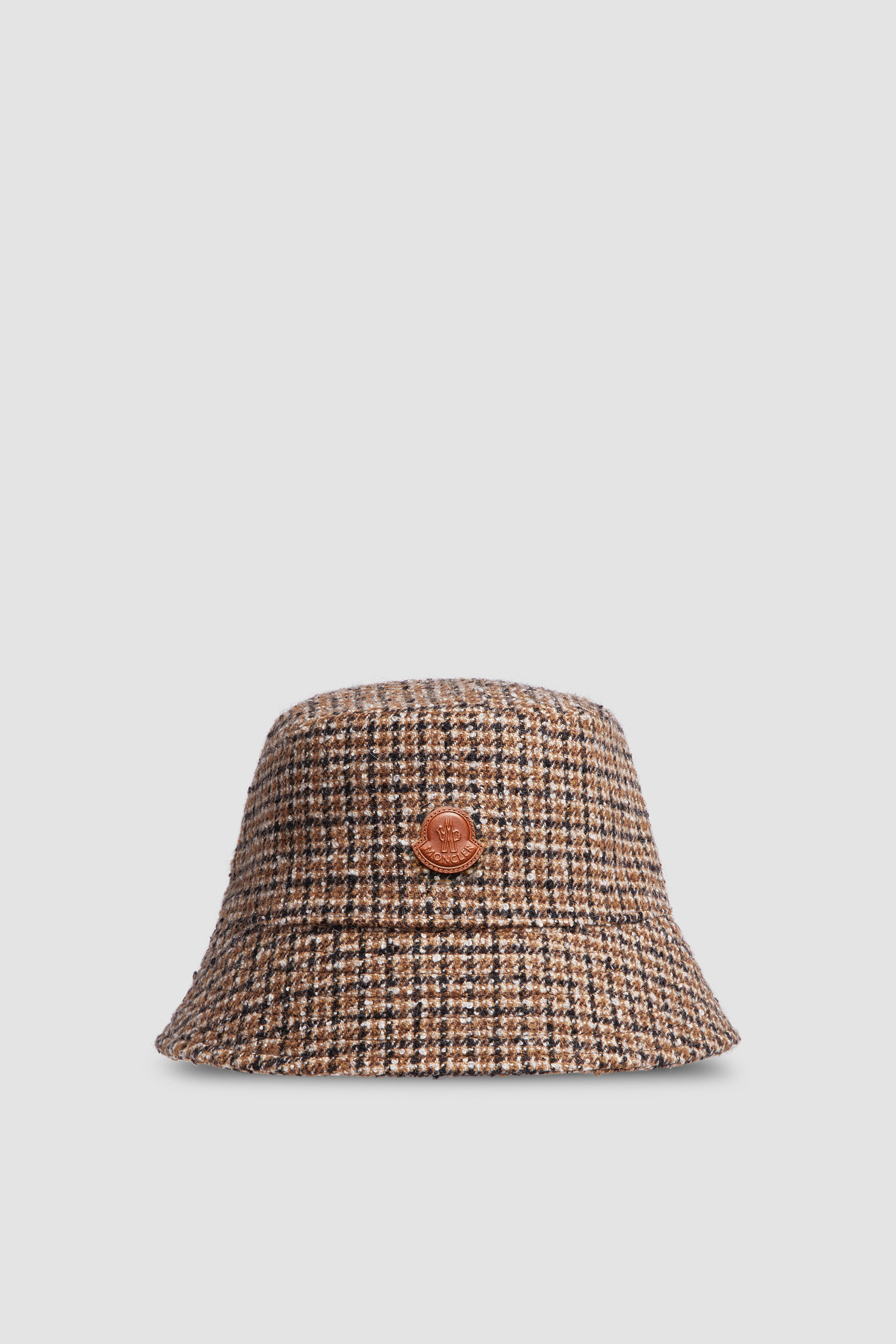 Beige & Black Wool Blend Bucket Hat - Hats & Beanies for Beige & Black Wool Blend Bucket Hat - Hats & Beanies for