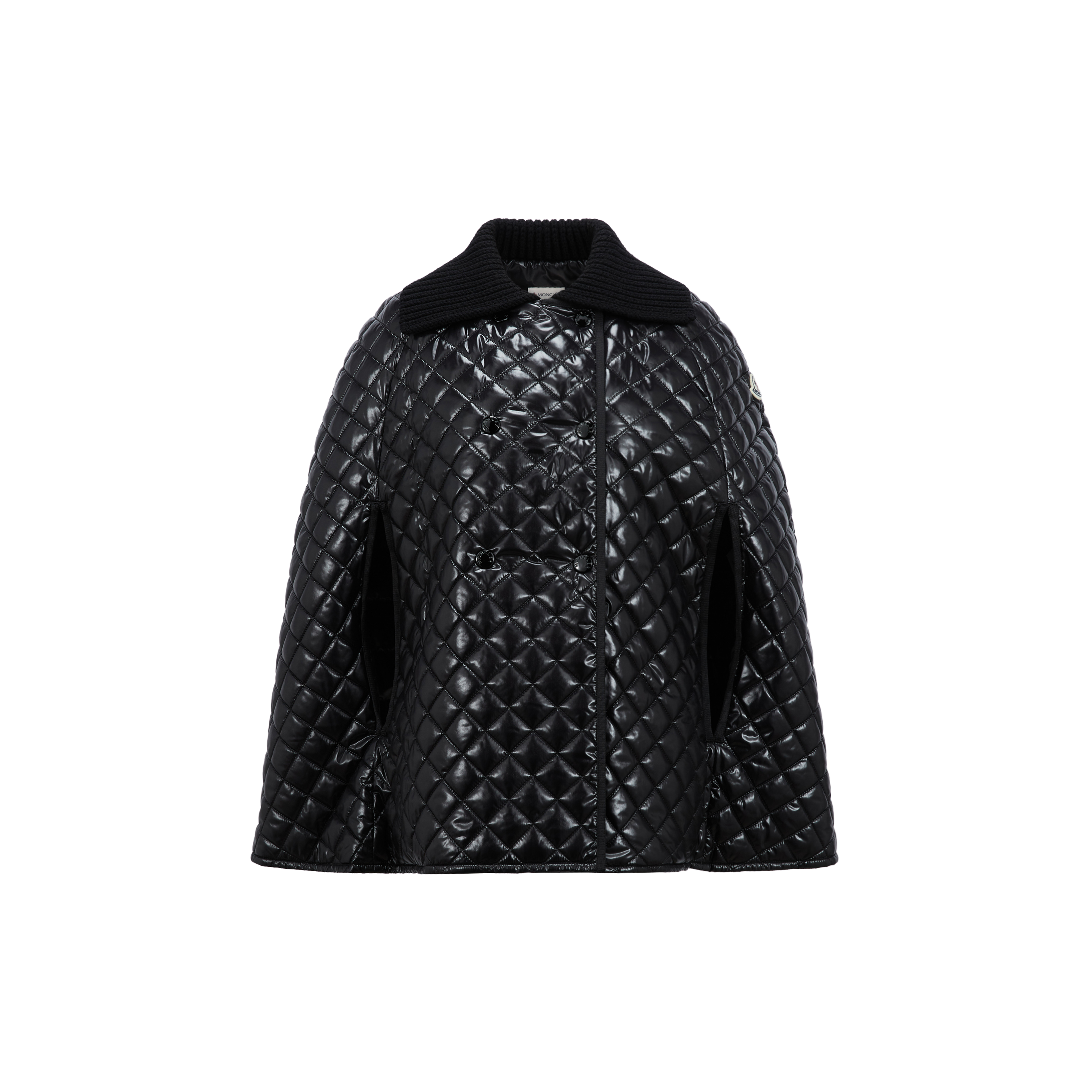 Shop Moncler Collection Cape En Duvet À Matelassage Losanges In Black