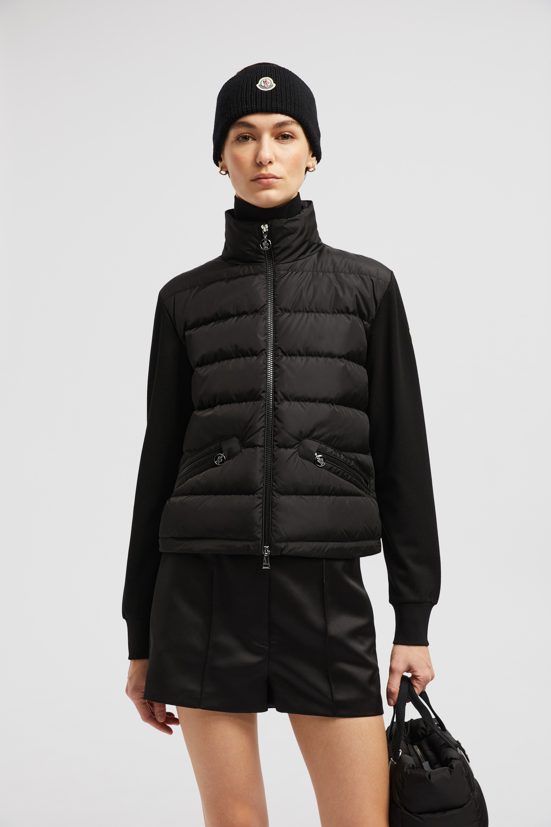 Black Padded Zip-Up Sweatshirt Sweatshirts for Women Moncler DE