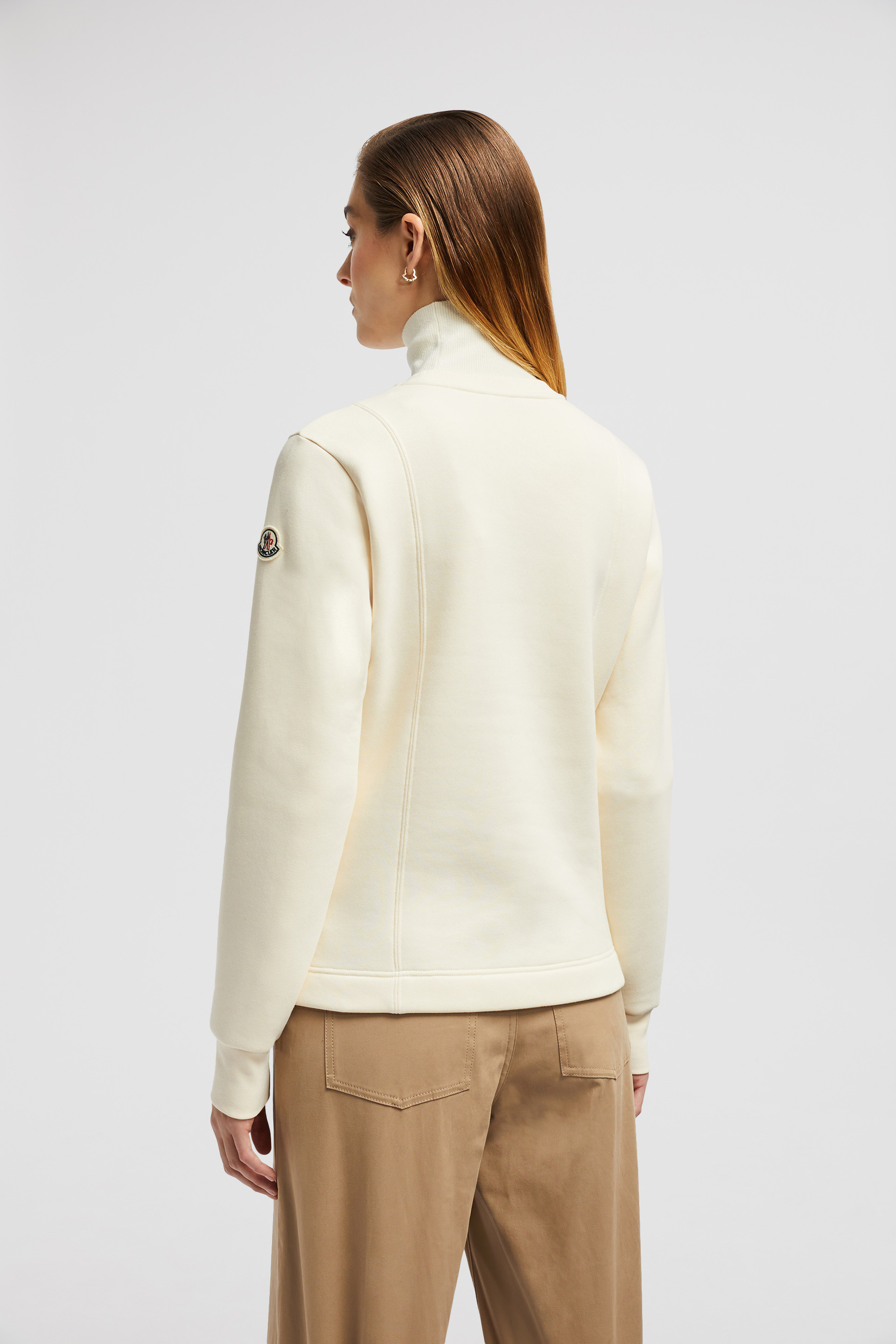 Off White Embroidered Logo Cotton Sweatshirt - Sweatshirts