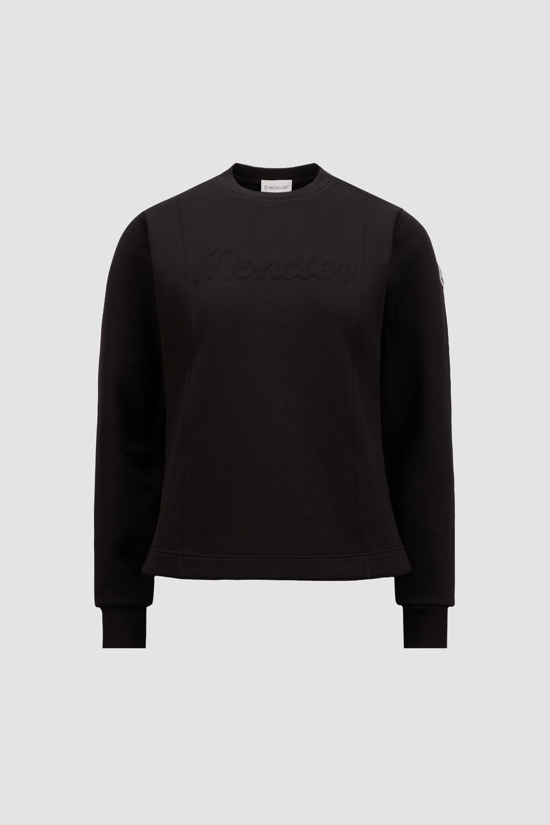 Black moncler sweatshirt hotsell