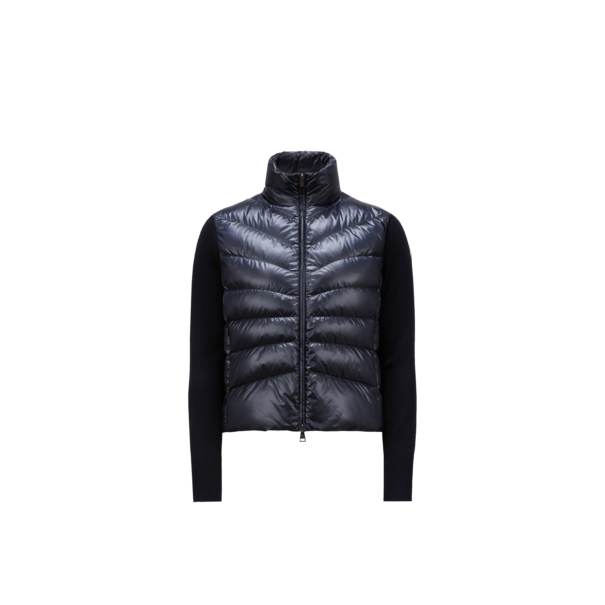 Moncler Padded Wool Cardigan Blue In Blue