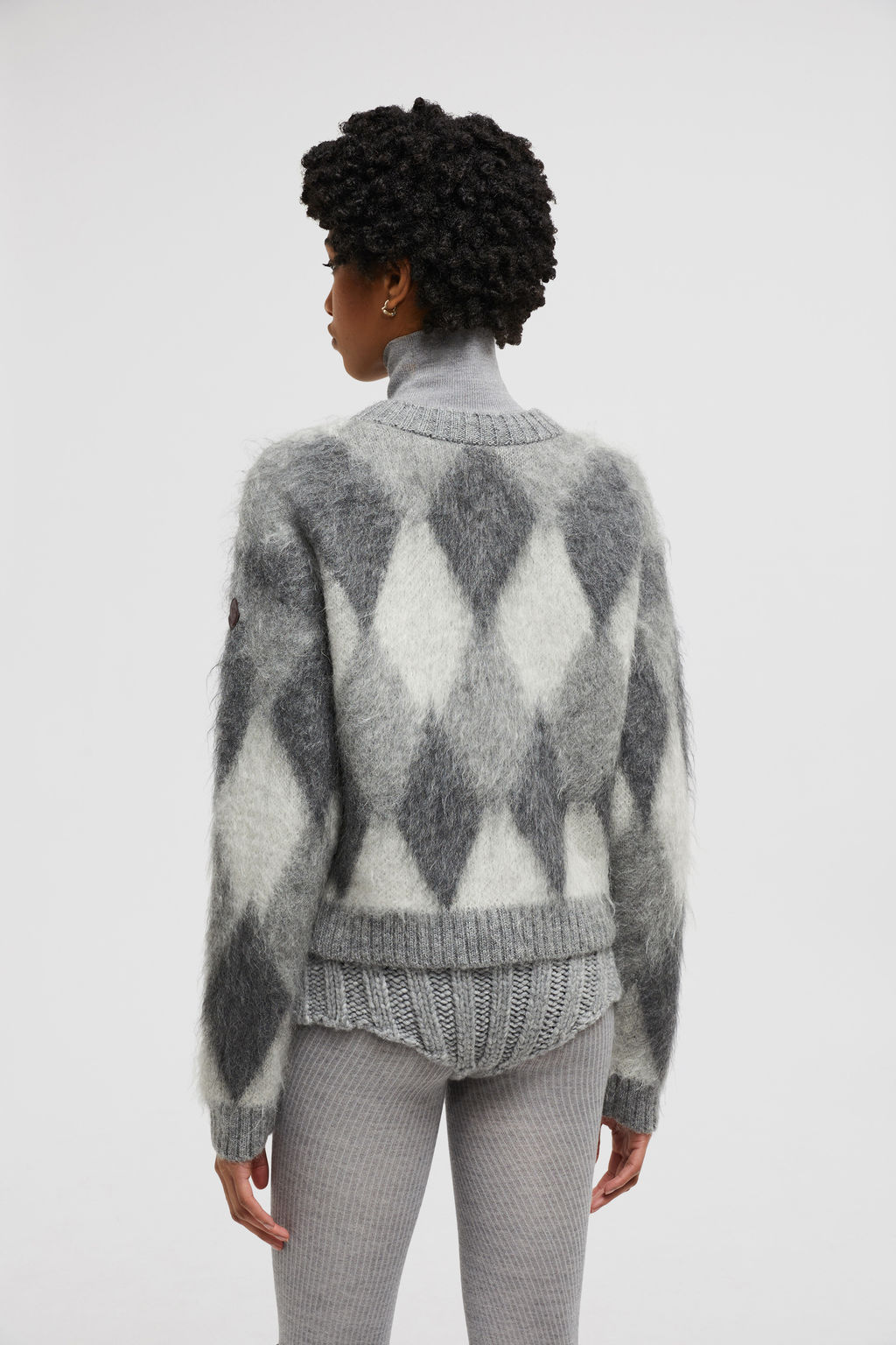 Gilet Cardigan Patrizia Pepe Firenze - Laine Alpaga Gris, Taille XL (veste S), Femme