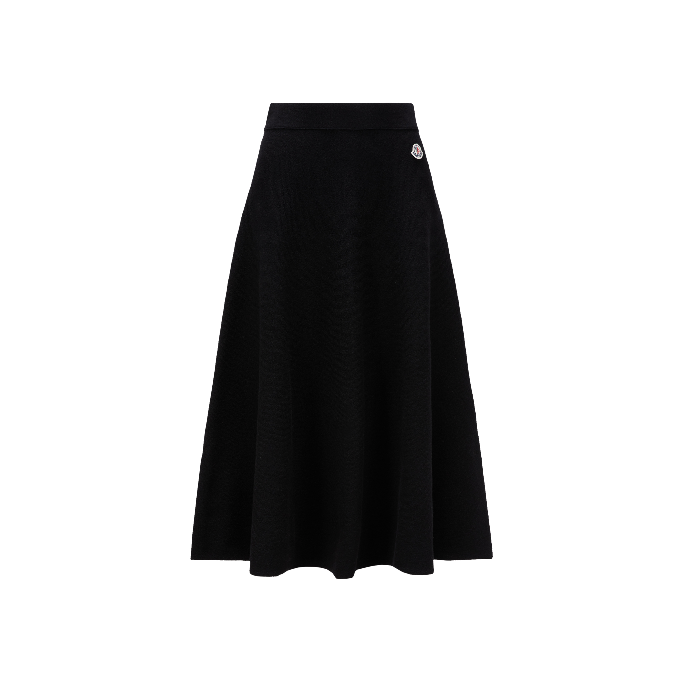 Shop Moncler Collection Jupe Midi En Laine Et Coton In Black