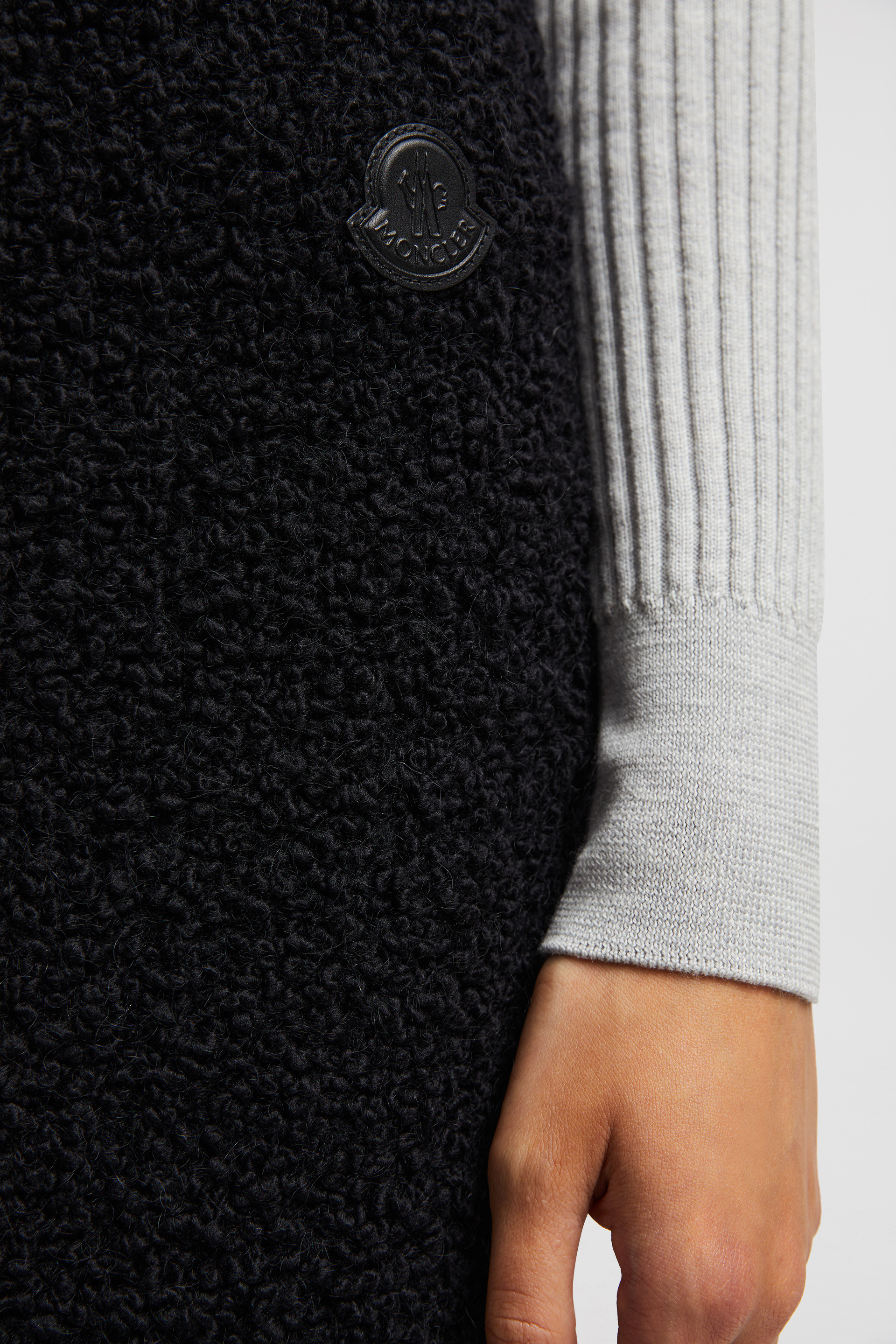 ★【MONCLER】Gonna midi in mohair boucle e lana★スカート Gonna midi in mohair bouclé e lana Nero - Gonne Donna