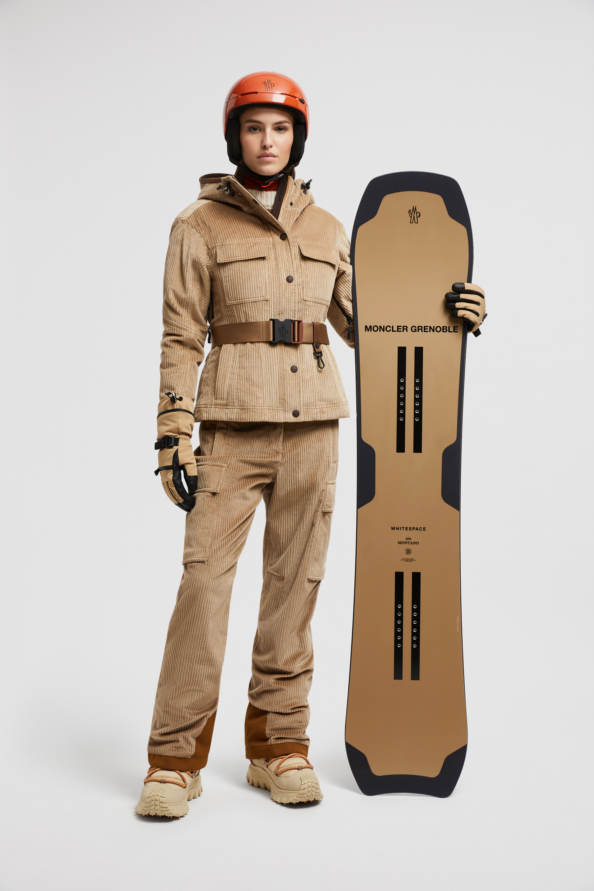 Light Brown Moncler Grenoble x Whitespace Snowboard Ski Accessories for Women Moncler GR