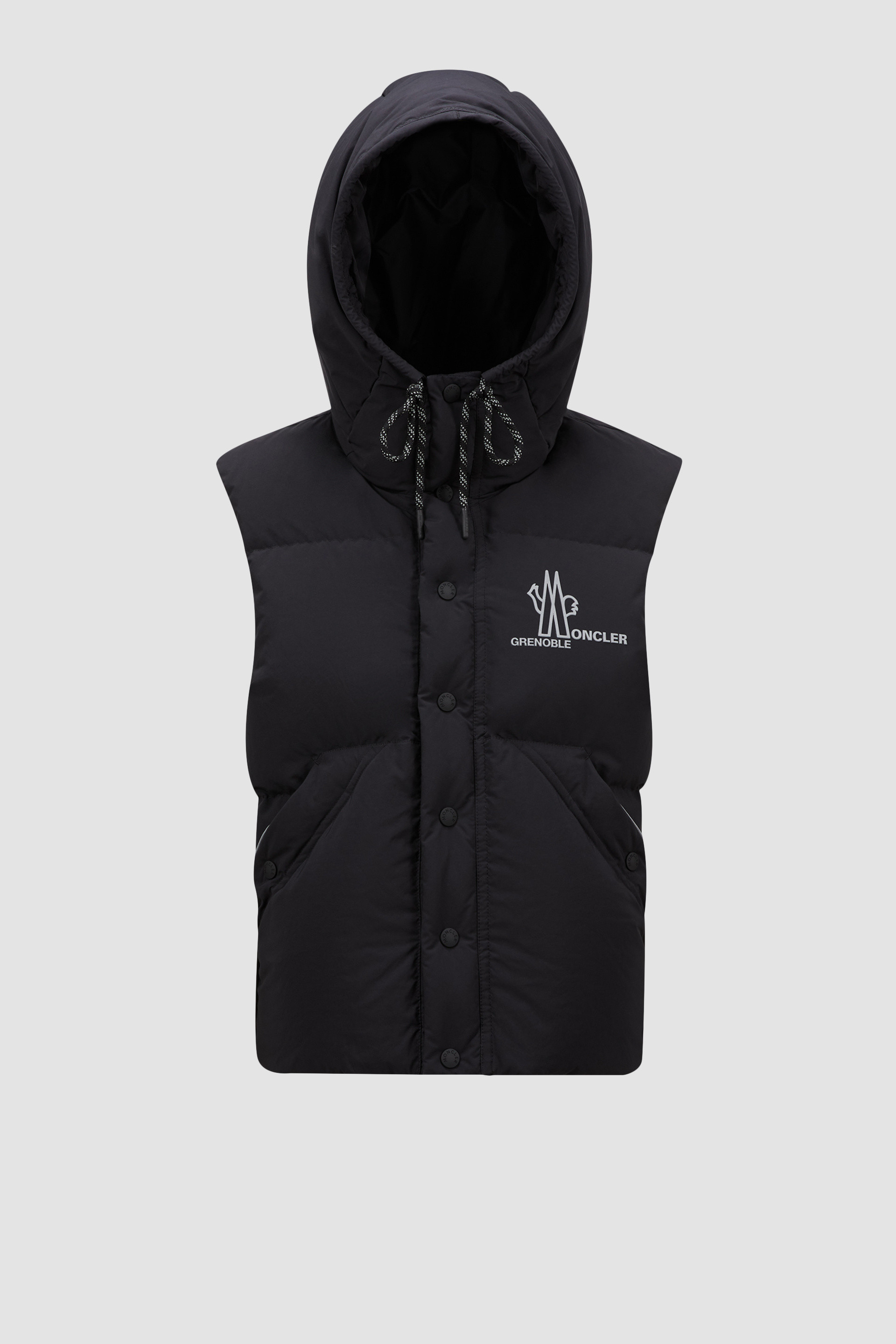 Black Baldy Hooded Down Gilet Vests for Men Moncler HK