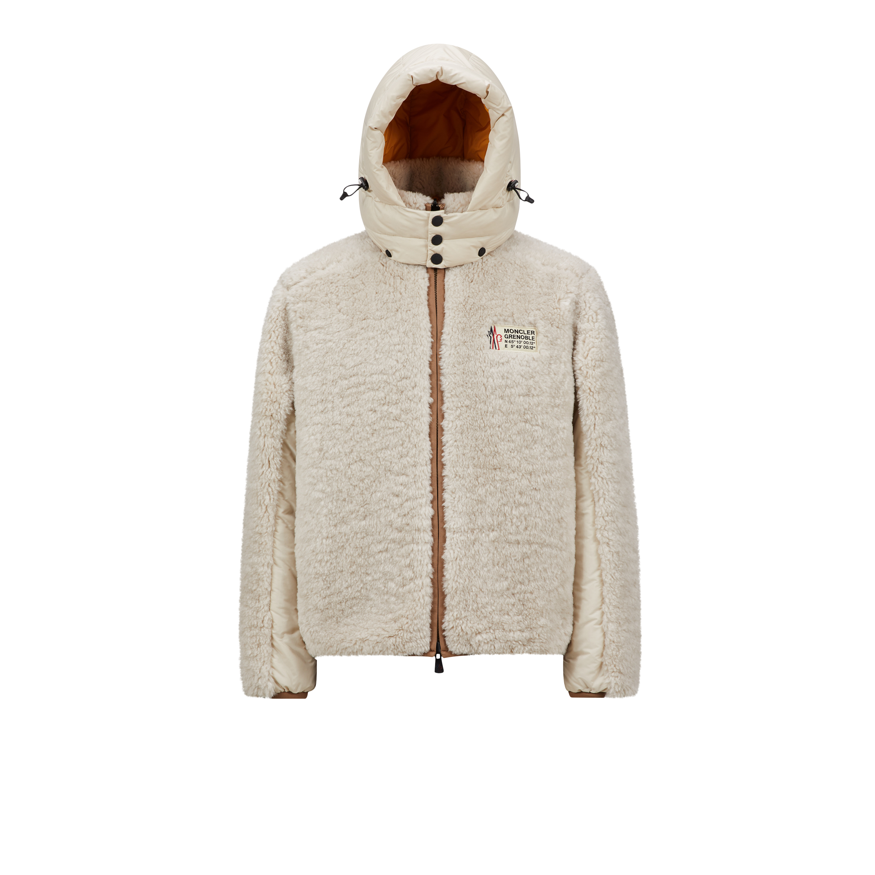 MONCLER WENGI REVERSIBLE TEDDY SHORT DOWN JACKET BEIGE
