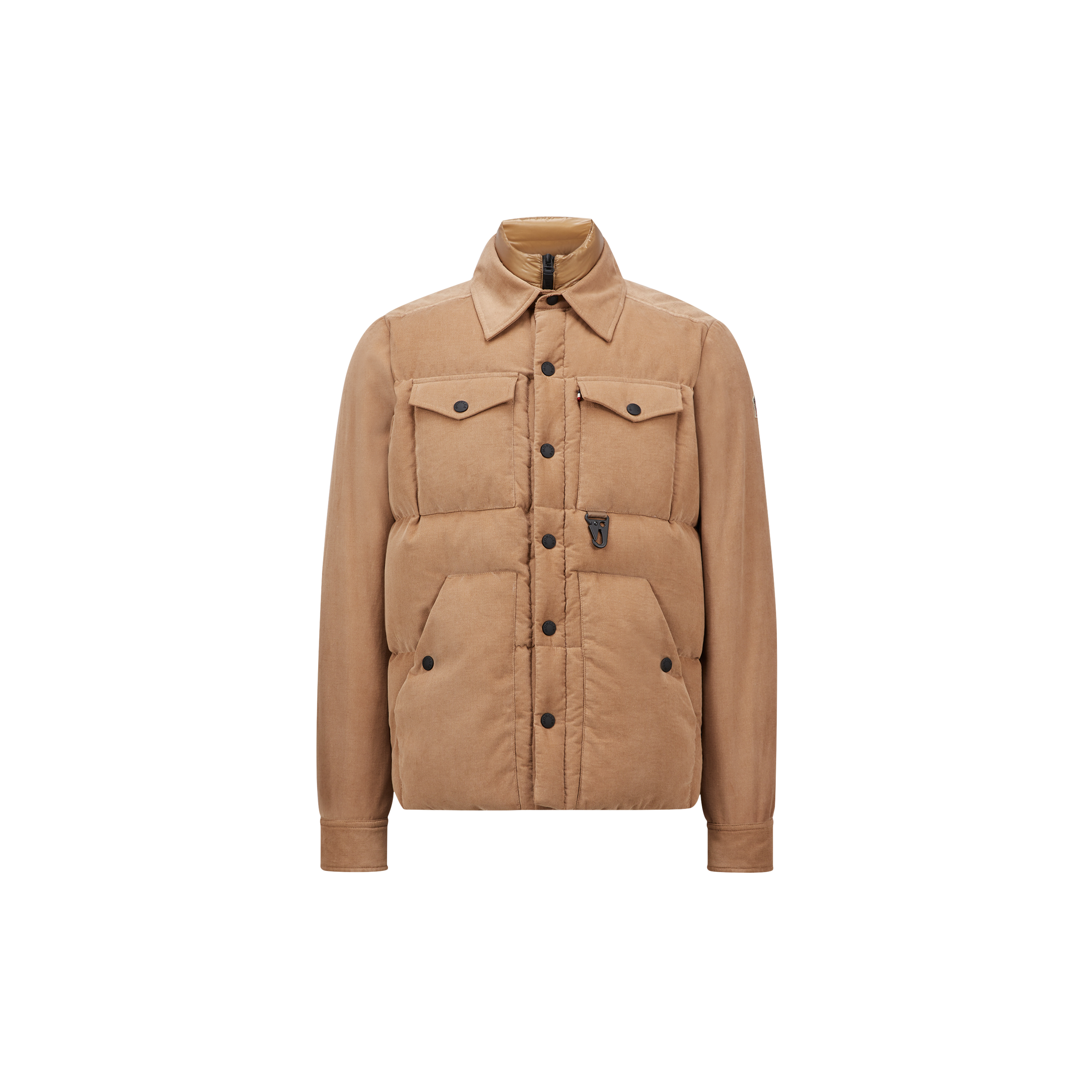 Moncler Lech Corduroy Down Shirt Jacket Beige