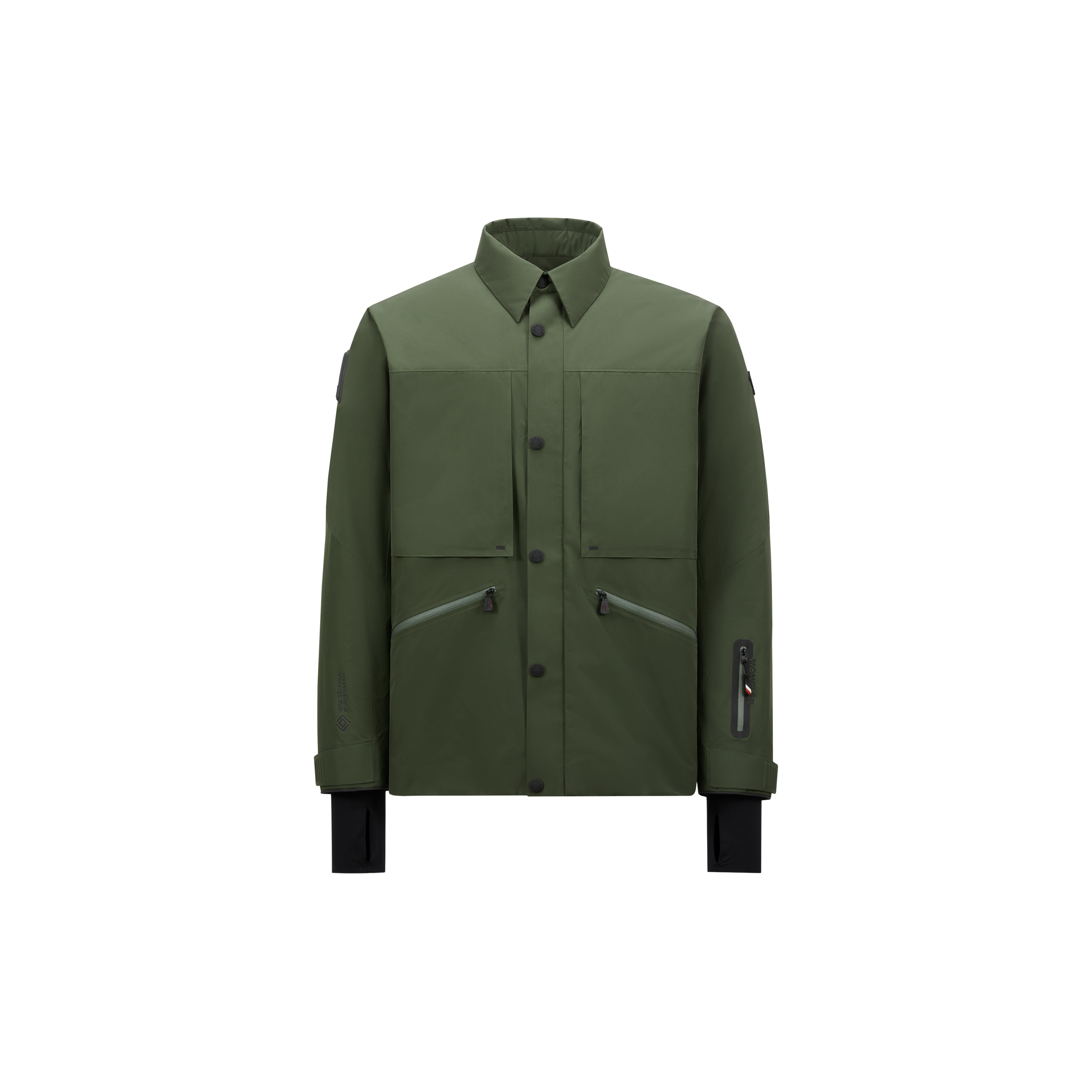 Shop Moncler Veste Chemise Gorner En Gore-tex In Vert