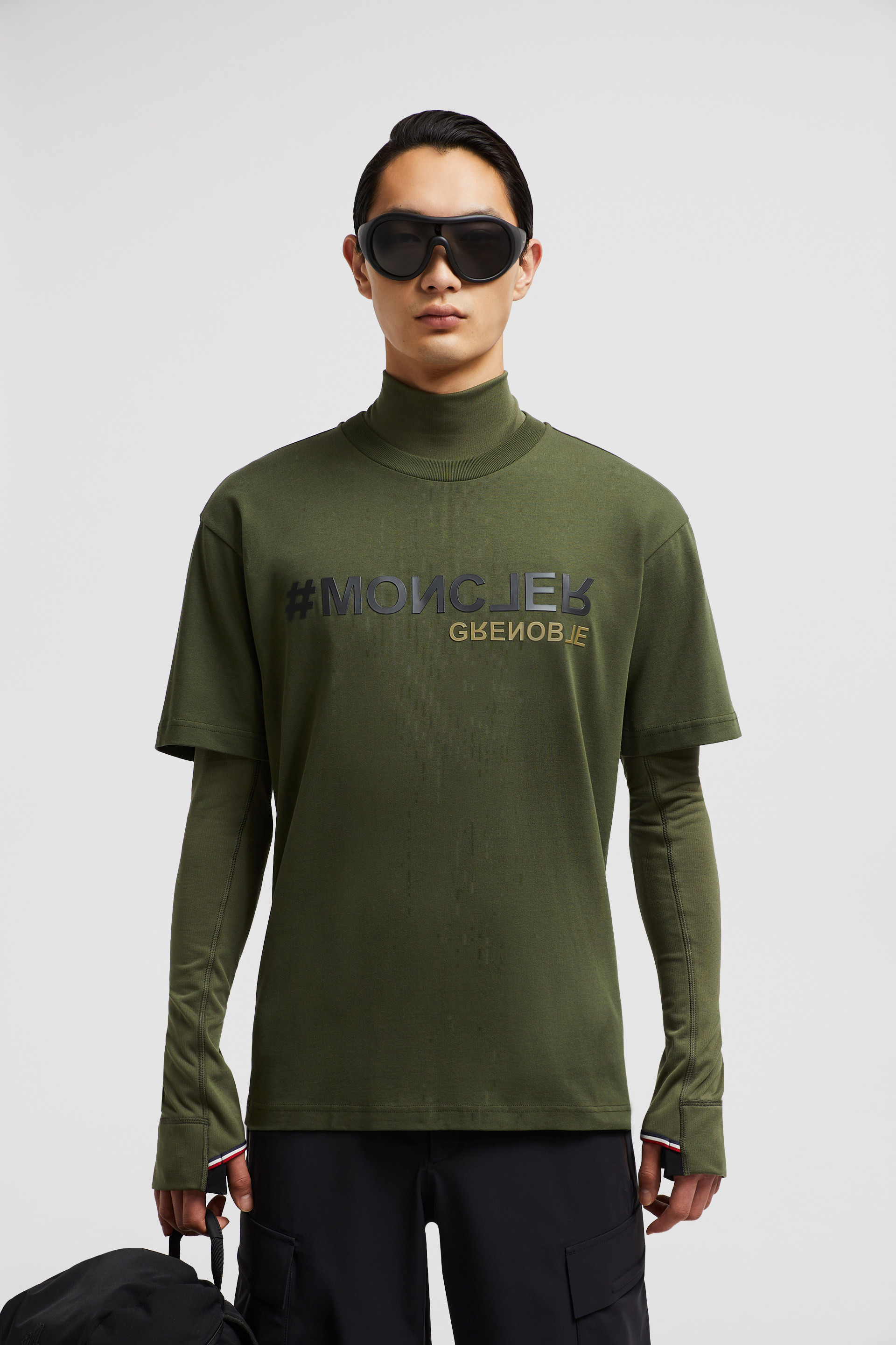 Dark Green Logo Cotton T Shirt Polos T shirts for Men Moncler CA