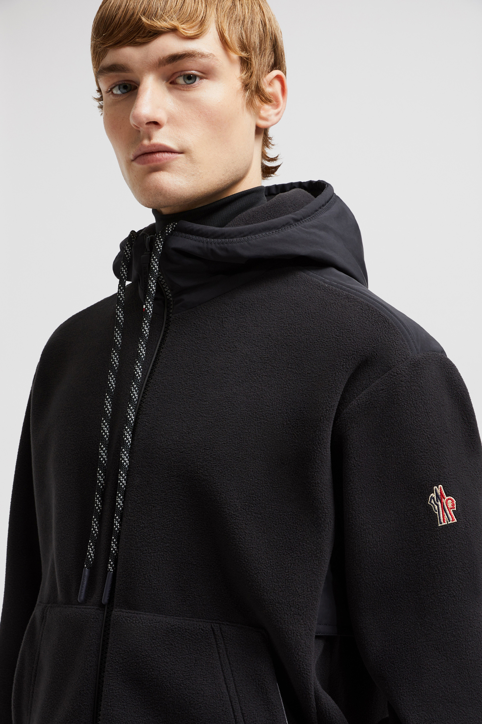 Black Zip-Up Hoodie - Sweatshirts for Men | Moncler PL