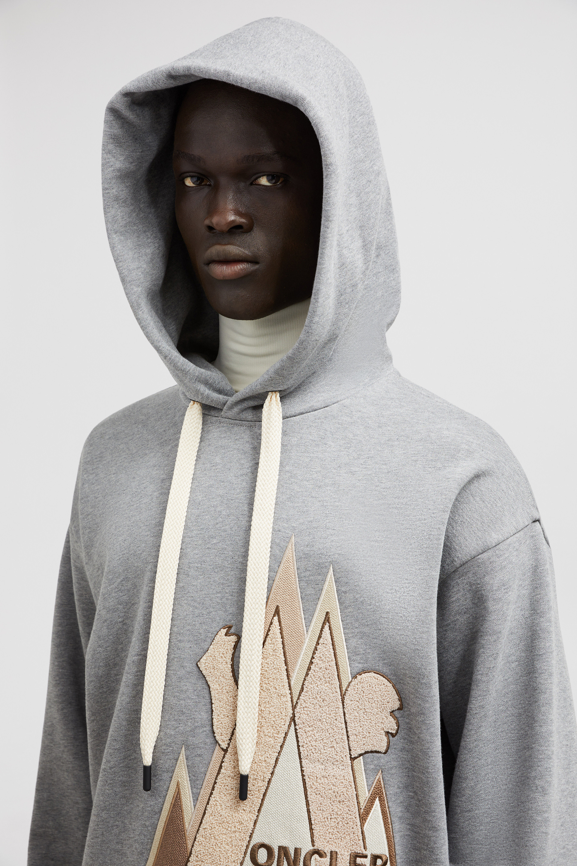 Moncler Grenoble★Embroidered Mountain Logo Cotton Hoodie Moncler Grenoble Embroidered Mountain Logo Cotton Hoodie