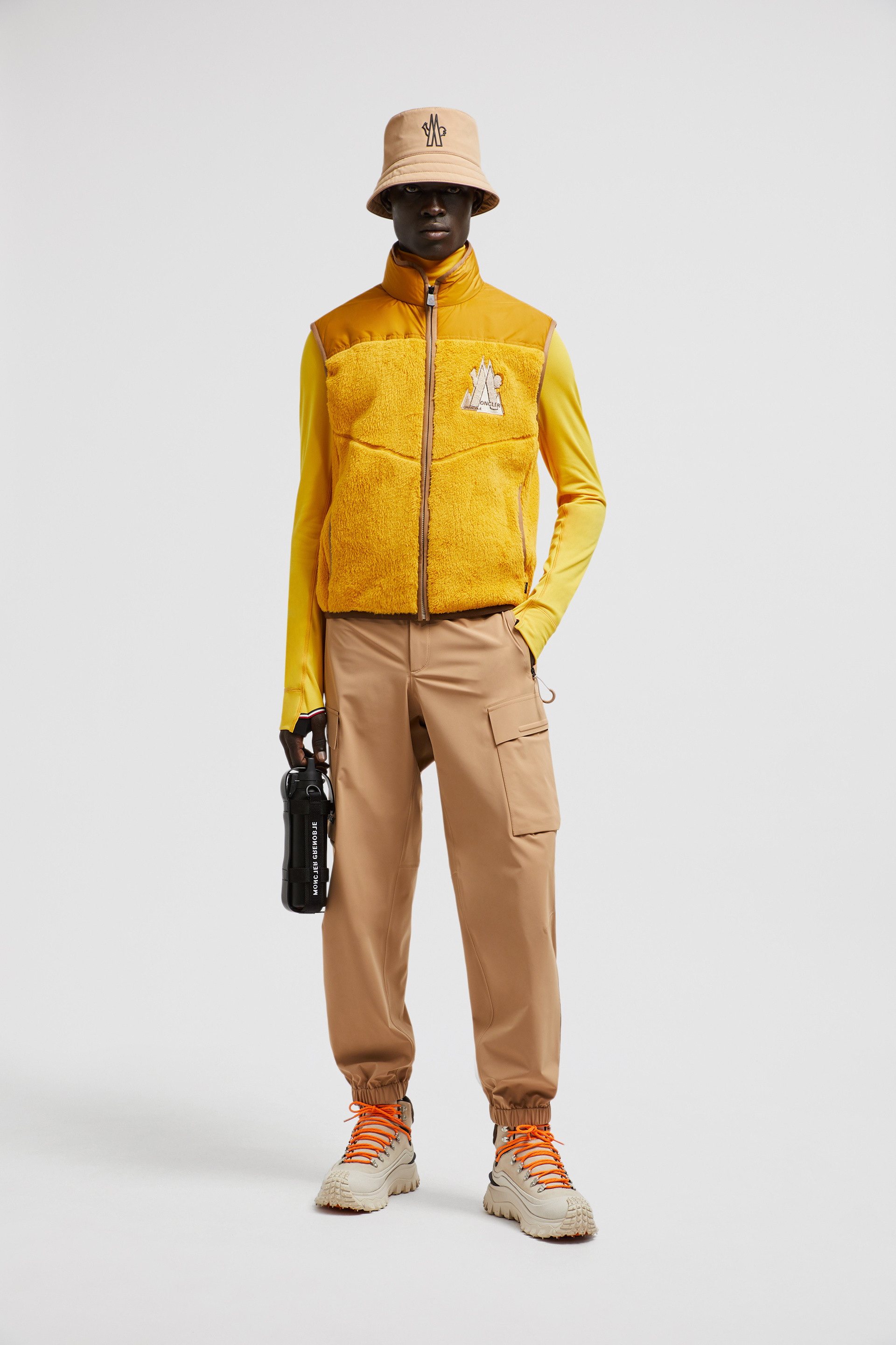 Doudoune sans manches en molleton Jaune Doudounes sans Manches Homme Moncler FR