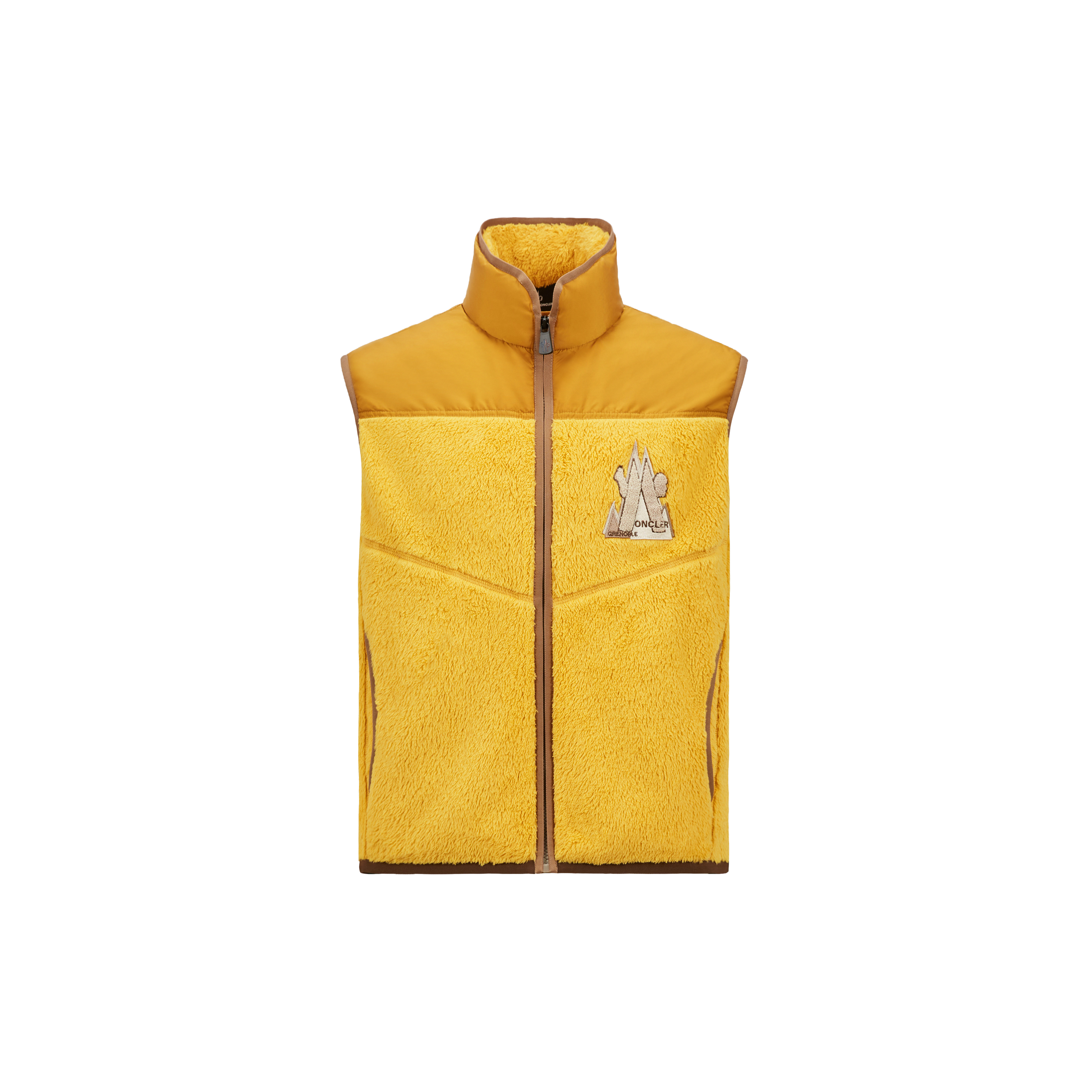 Shop Moncler Fleece Down Gilet, Men, Yellow, Size: M