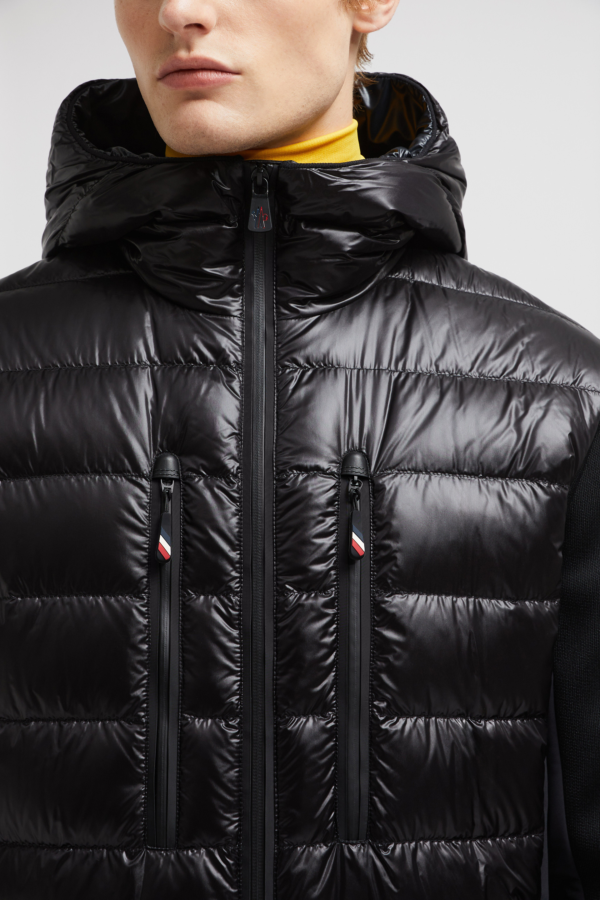 Black Padded Zip-Up Hoodie - Sweaters & Cardigans for Men