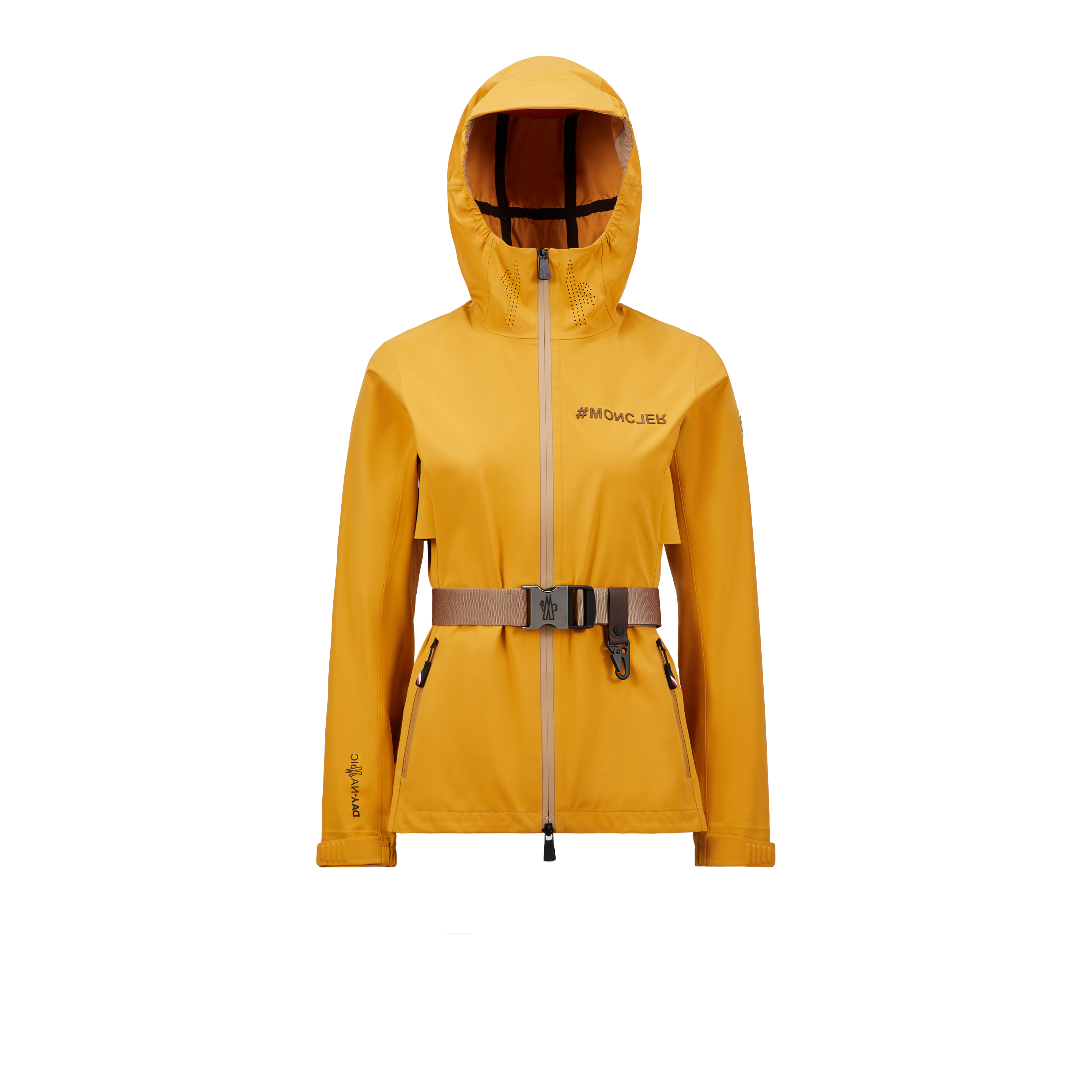 Shop Moncler Fex Hooded Shell Jacket Yellow