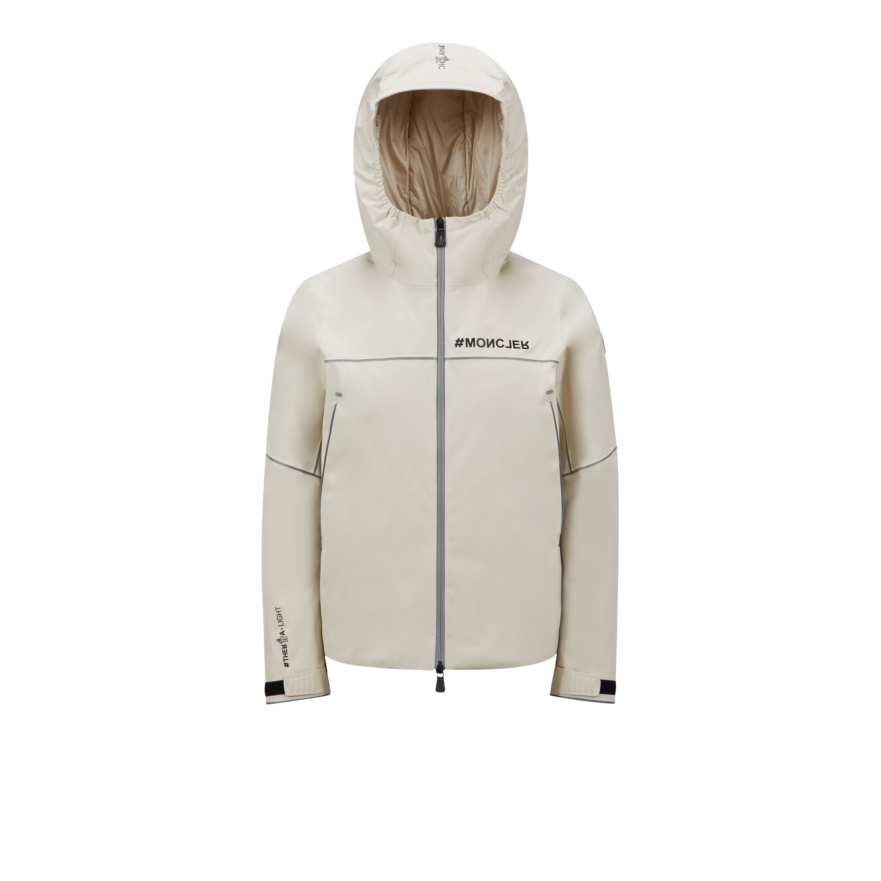 Shop Moncler Doudoune Courte Visaille In Beige