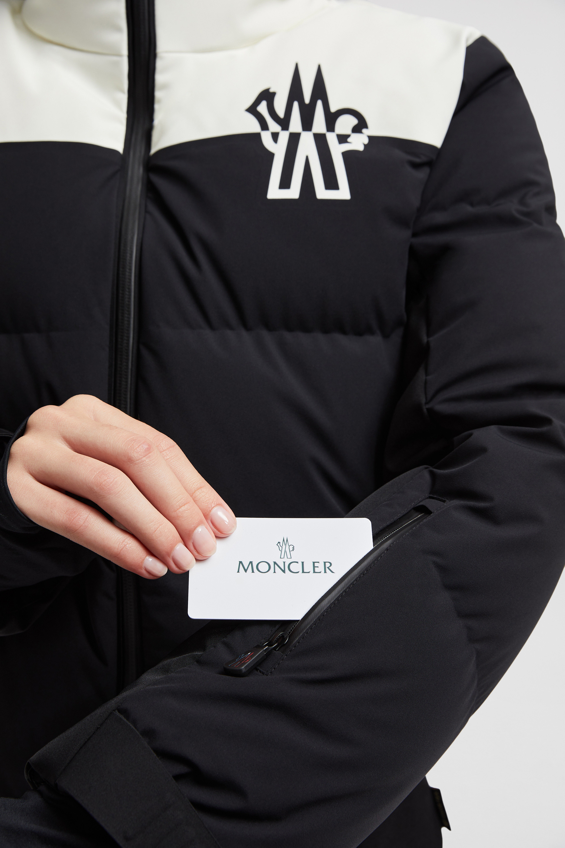 Black & White Stennes Down Ski Jacket - Short Down Jackets