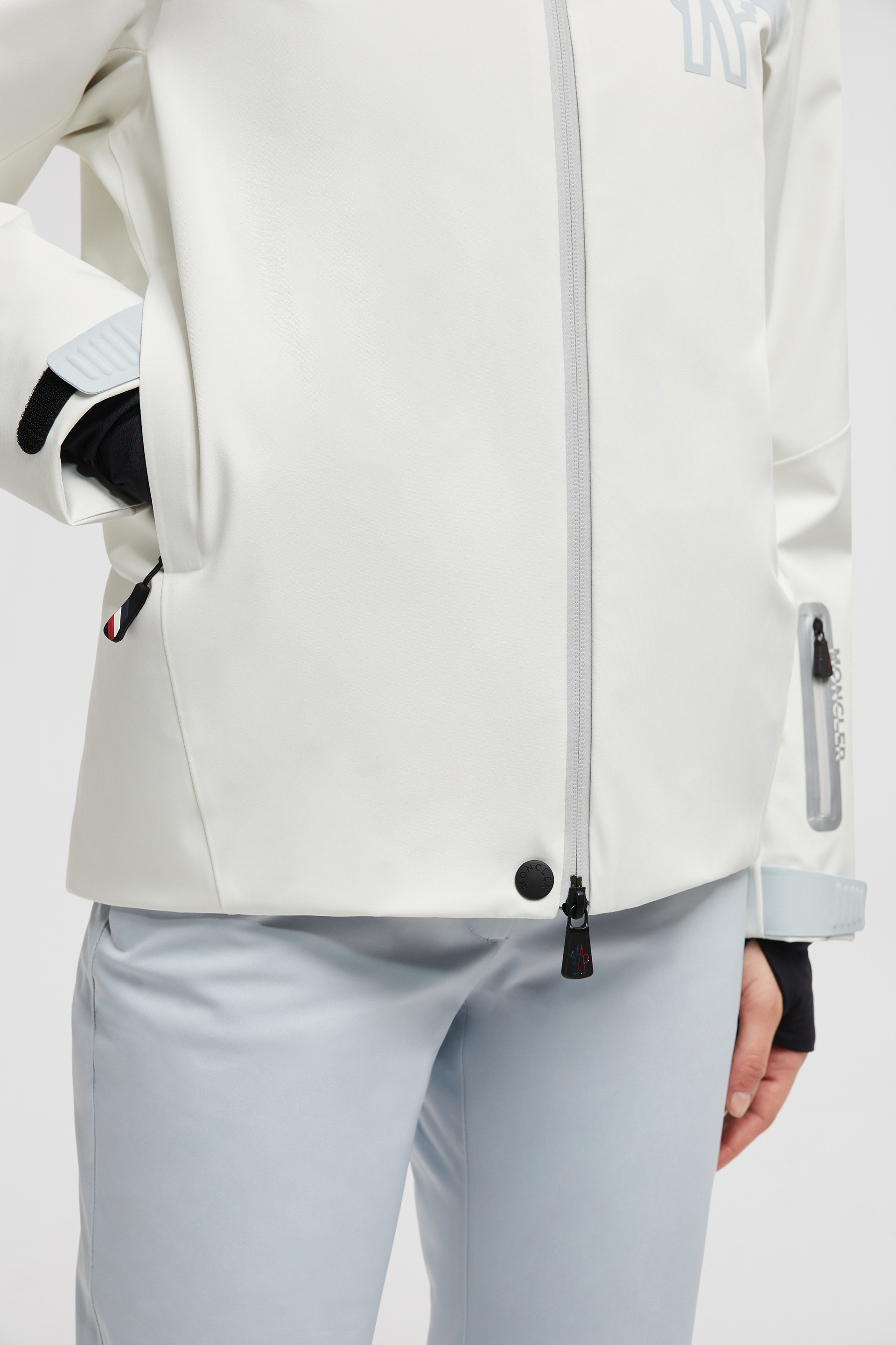 White & Light Blue Bouvreuil Padded Ski Jacket - Short Down