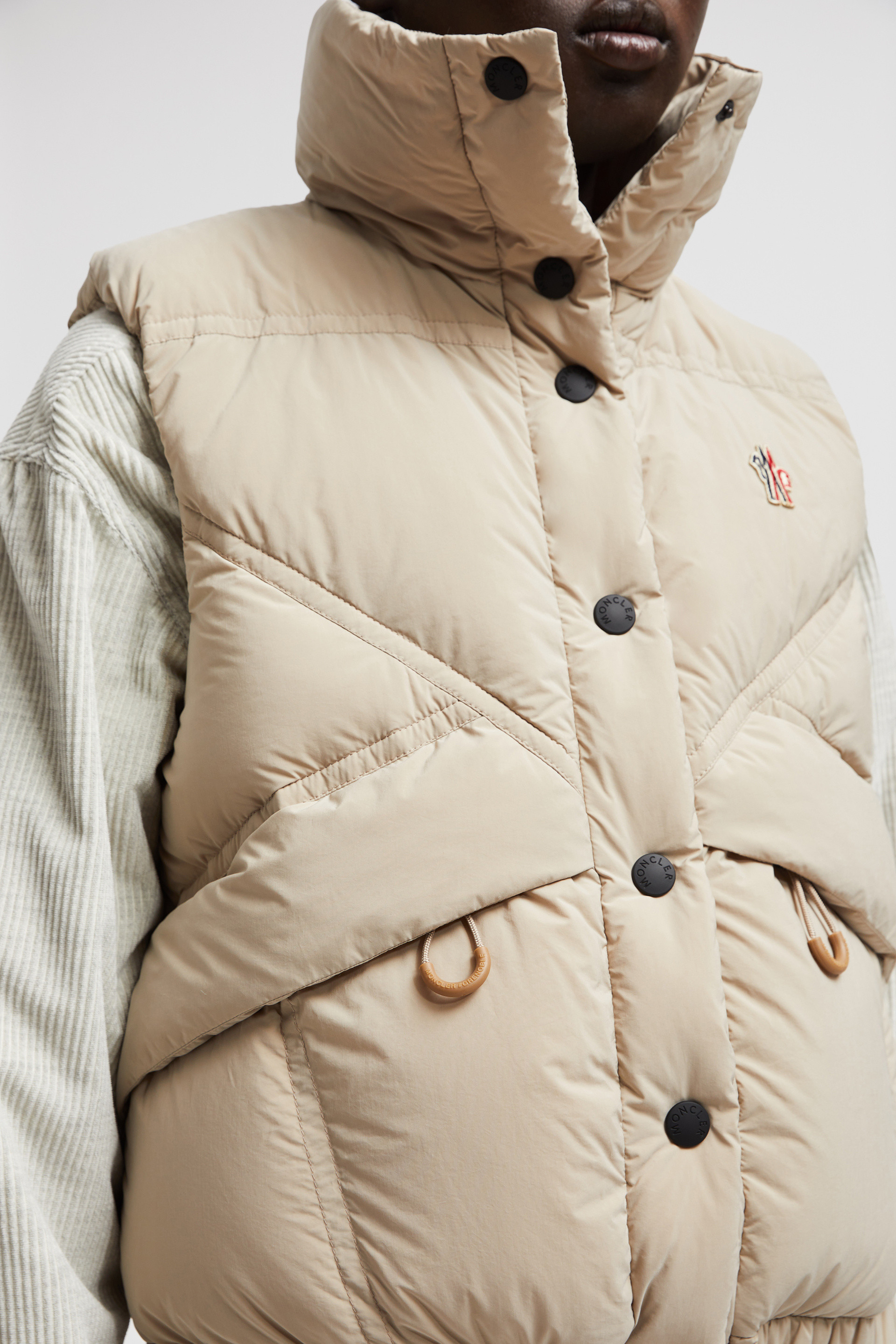 関税込 Moncler MAROLIES DOWN GILET Vest J20981A000195386220G Beige Marolies Down Gilet - Vests for Women | Moncler NO