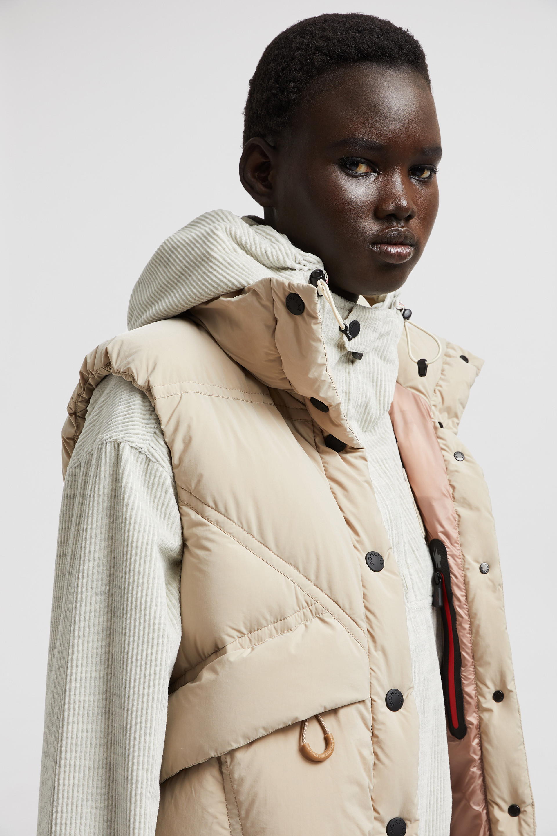 関税込 Moncler MAROLIES DOWN GILET Vest J20981A000195386251U Beige Marolies Down Gilet - Vests for Women | Moncler CY