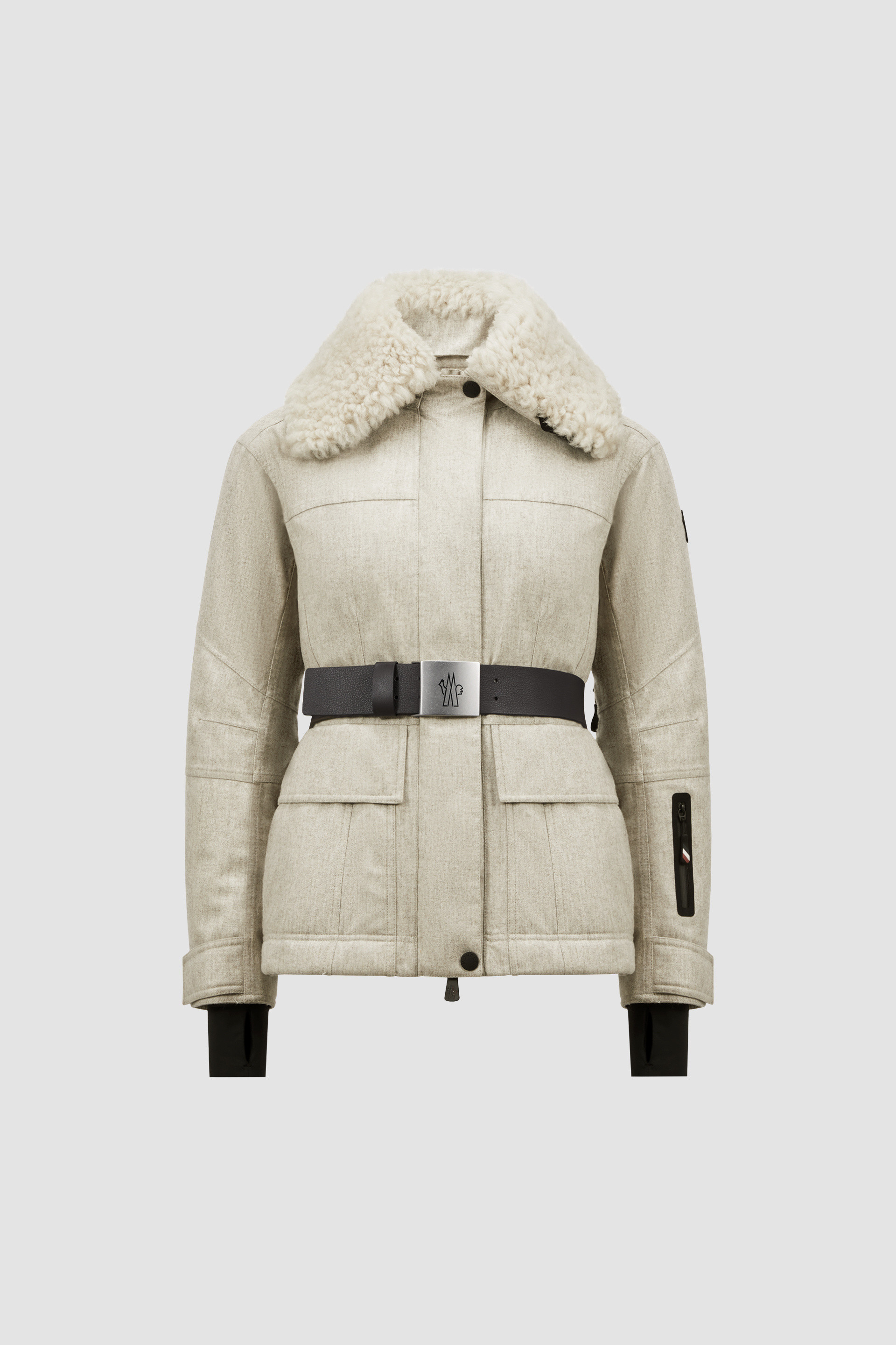 MONCLER | Valloire Shearling Down Ski Jacket 関税込 Moncler Grenoble Valloire Genuine Shearling Collar Down
