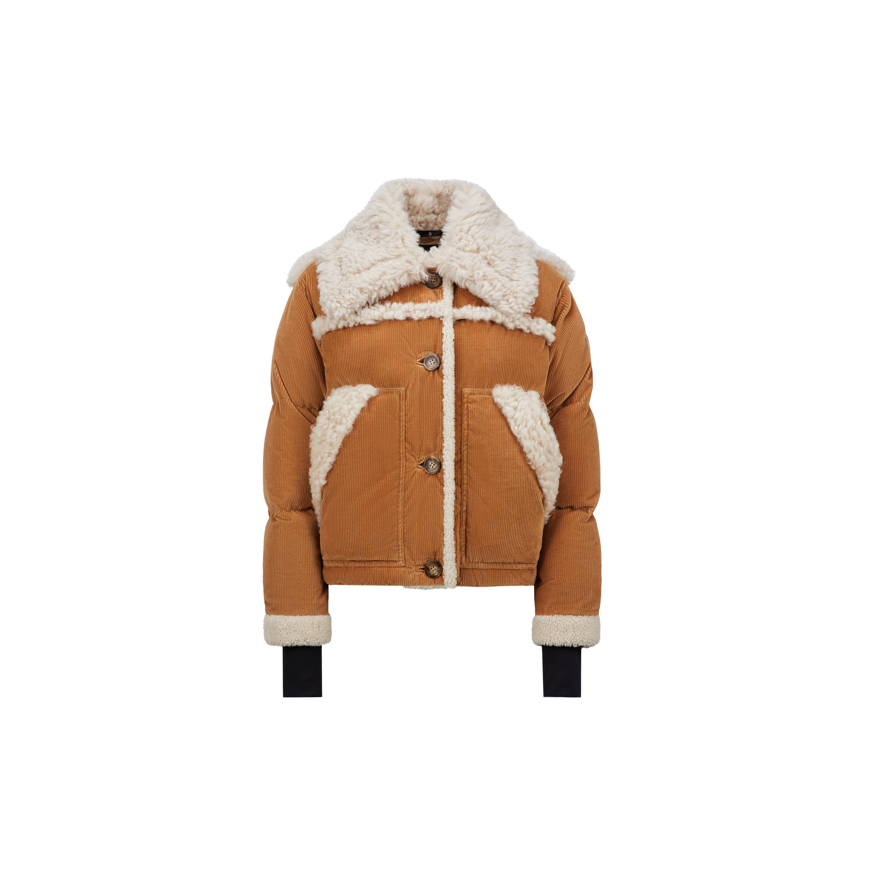 Moncler Caleu Corduroy Tech Down Jacket In Brown