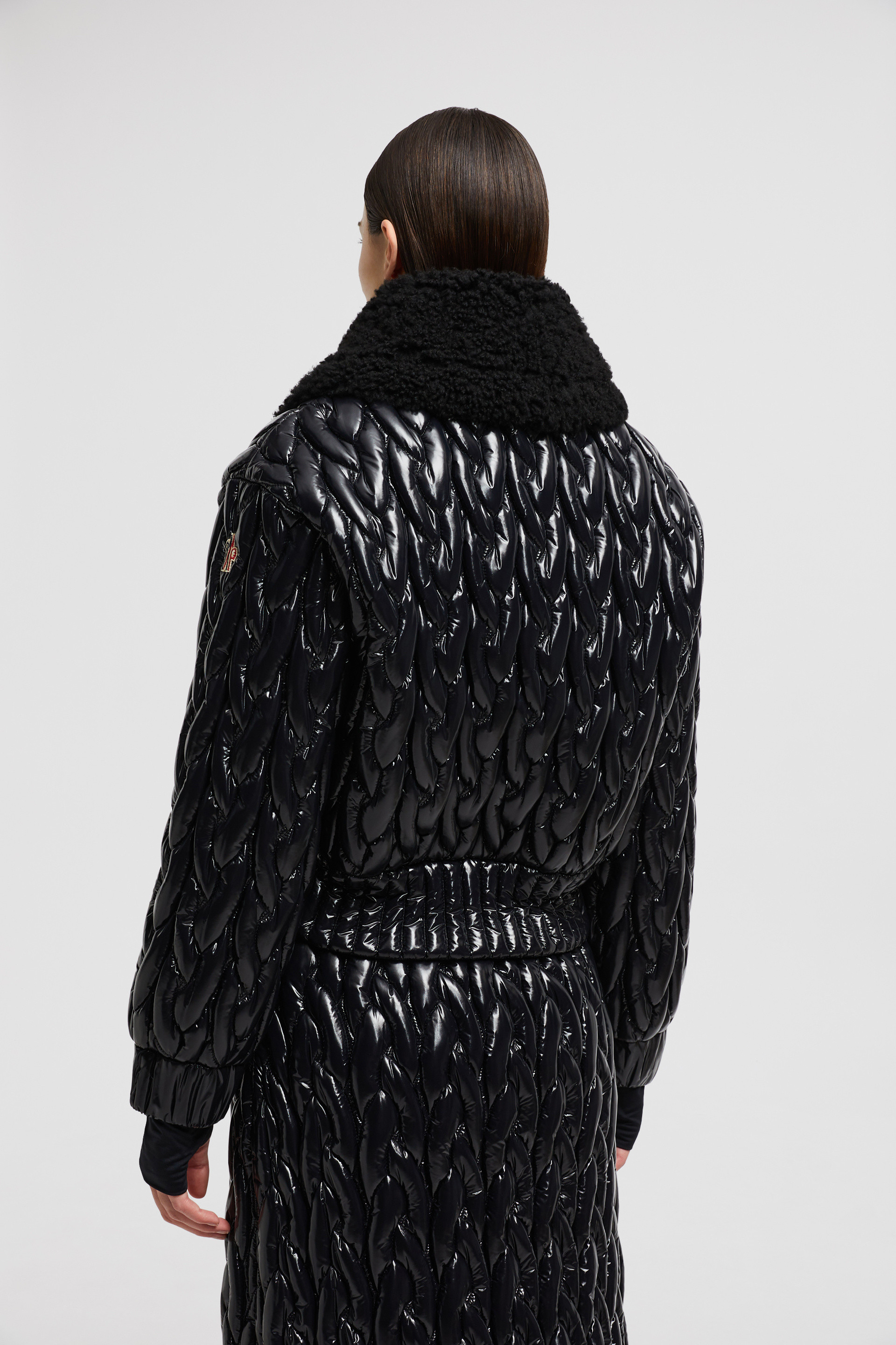Black Epuyen Shearling Short Padded Jacket - Short Down