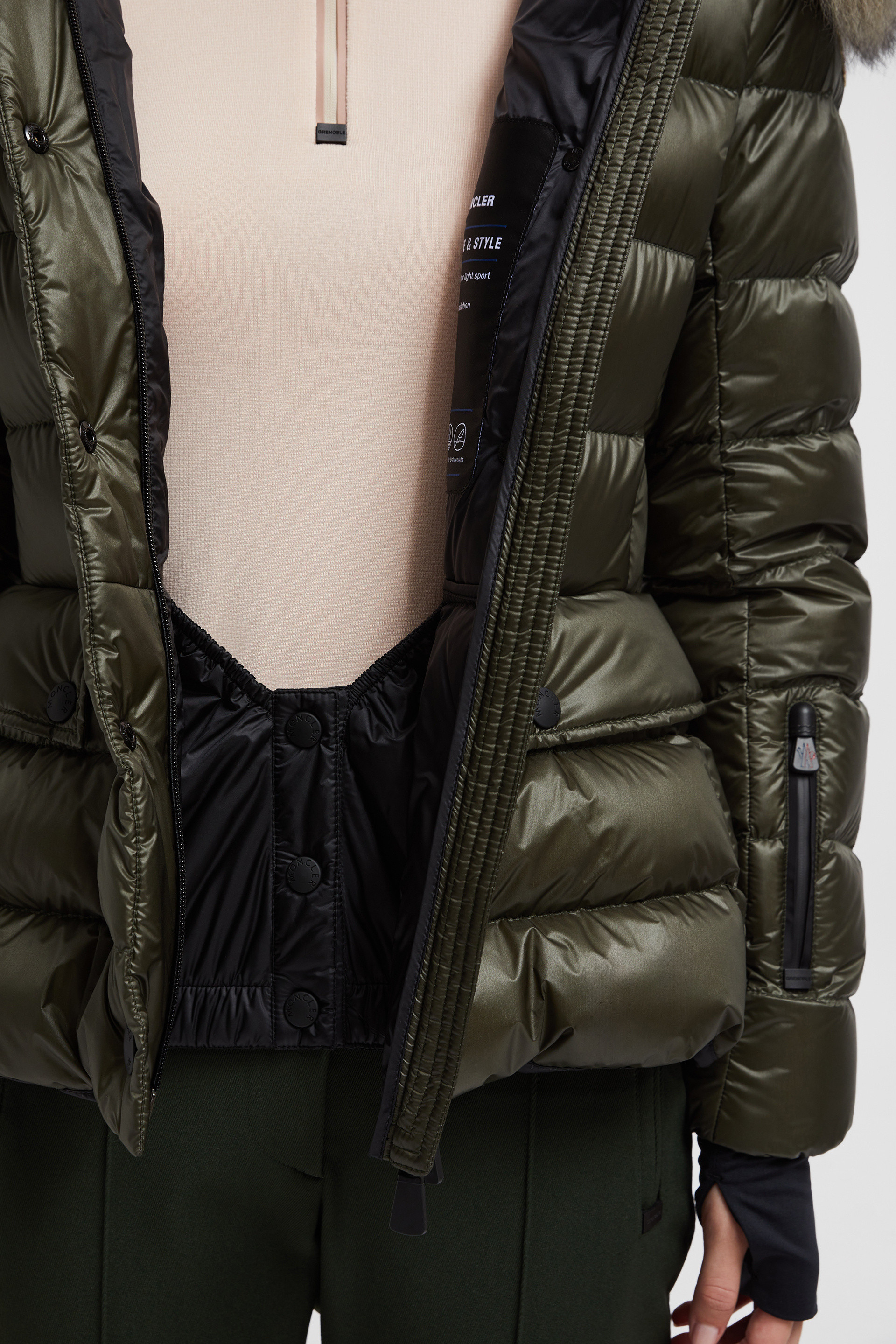 Moncler green jacket womens on sale