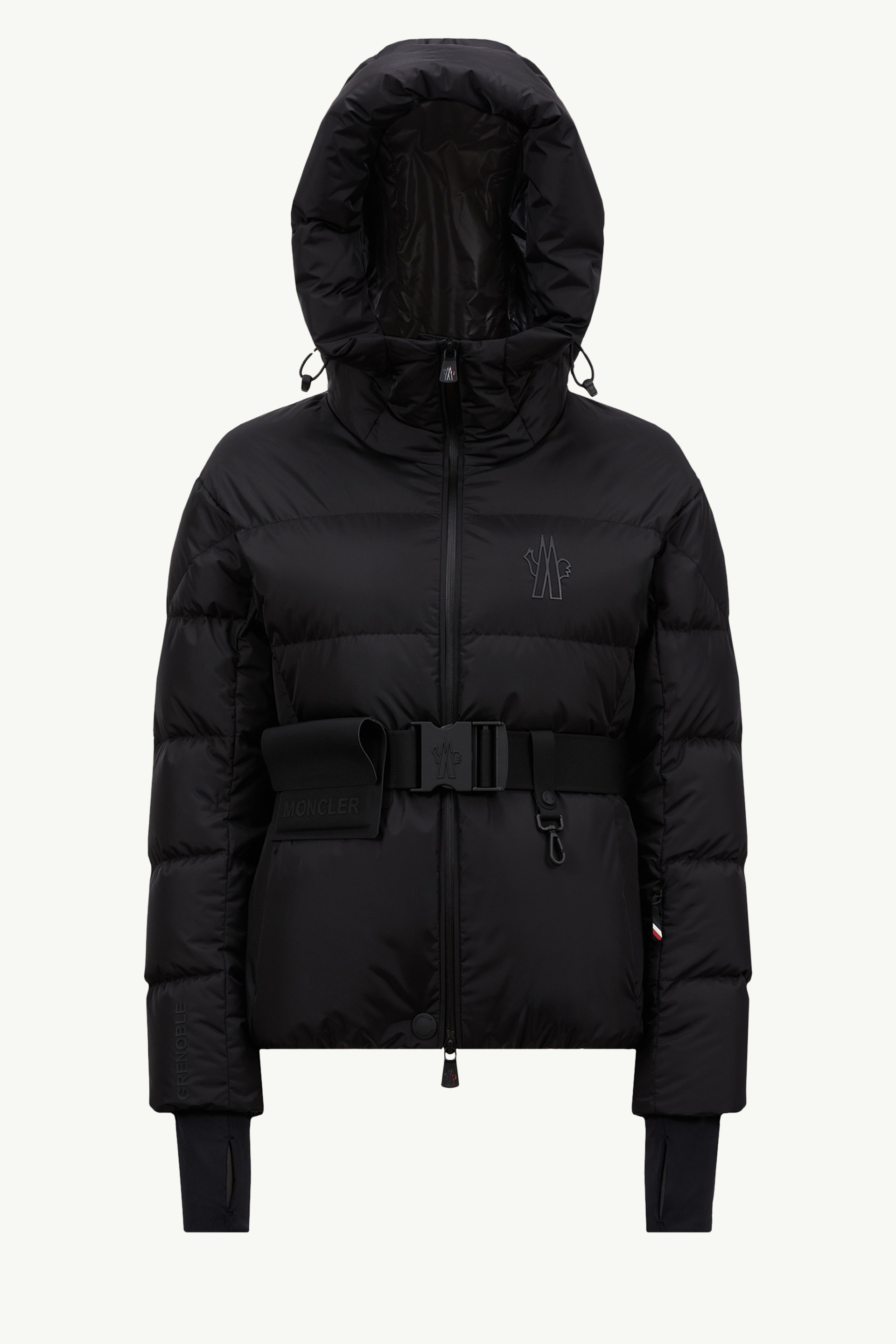 Black Bouquetin Hooded Down Ski Jacket - Short Down Jackets