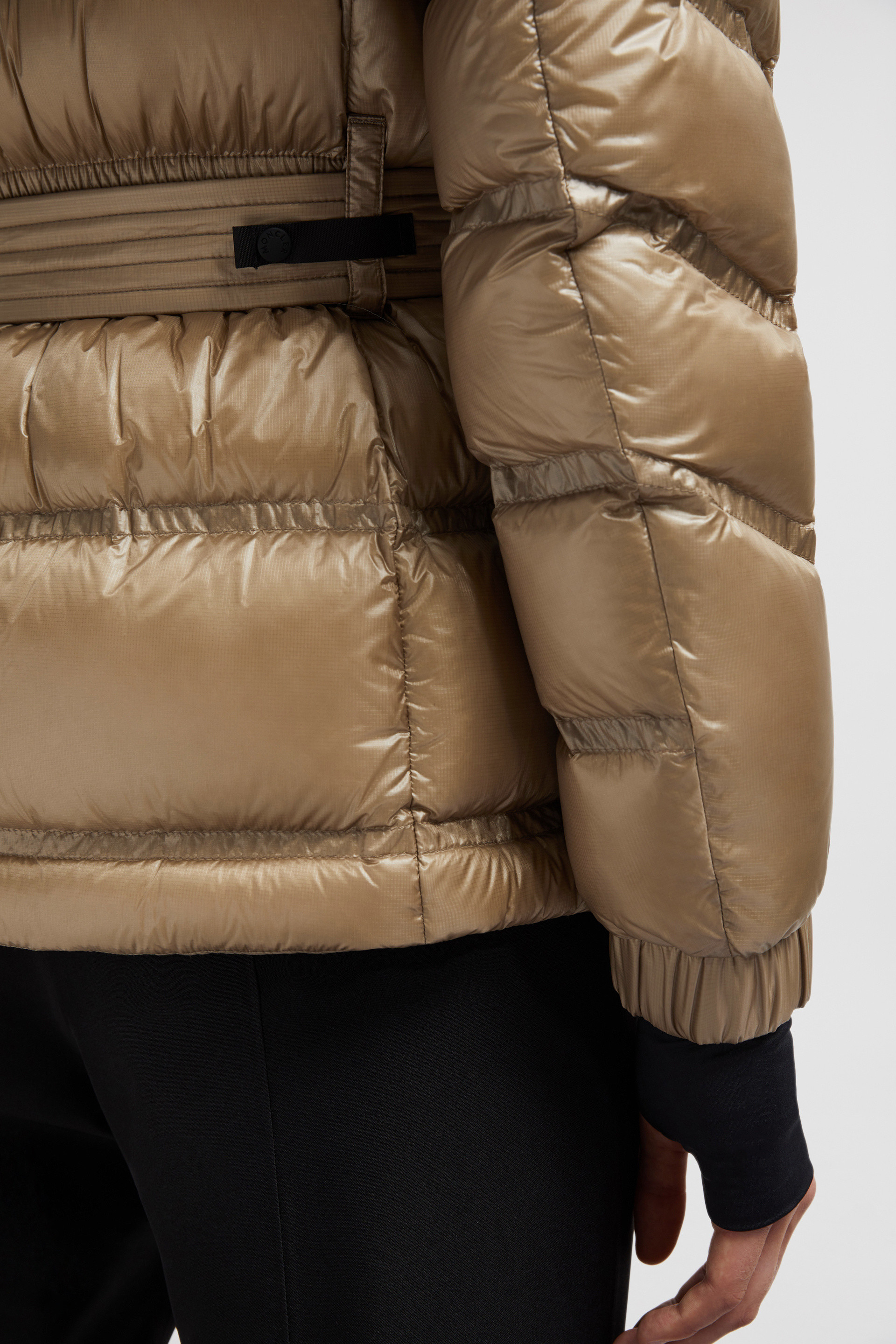 Camel Beige Bernis Ski Down Jacket Short Down Jackets for Women Moncler BE