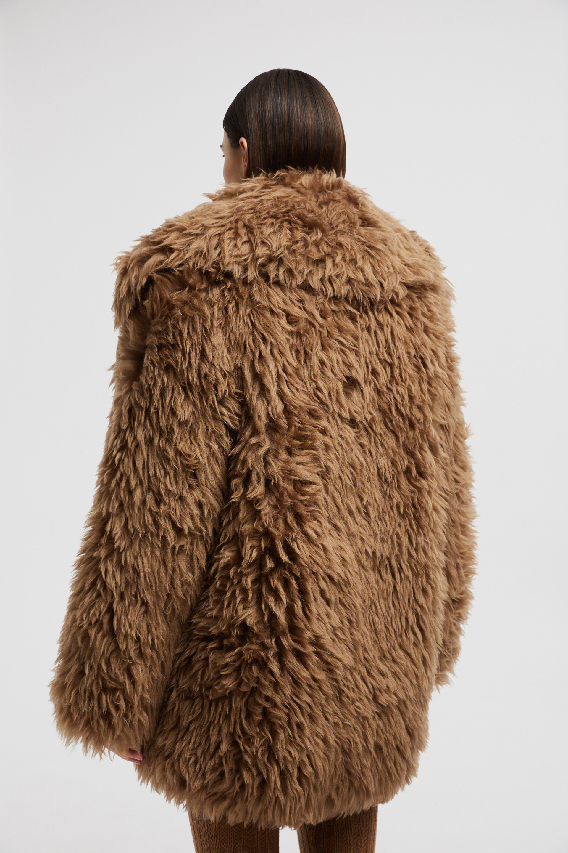 Brown Malenco Padded Wool Coat - Short Down Jackets for