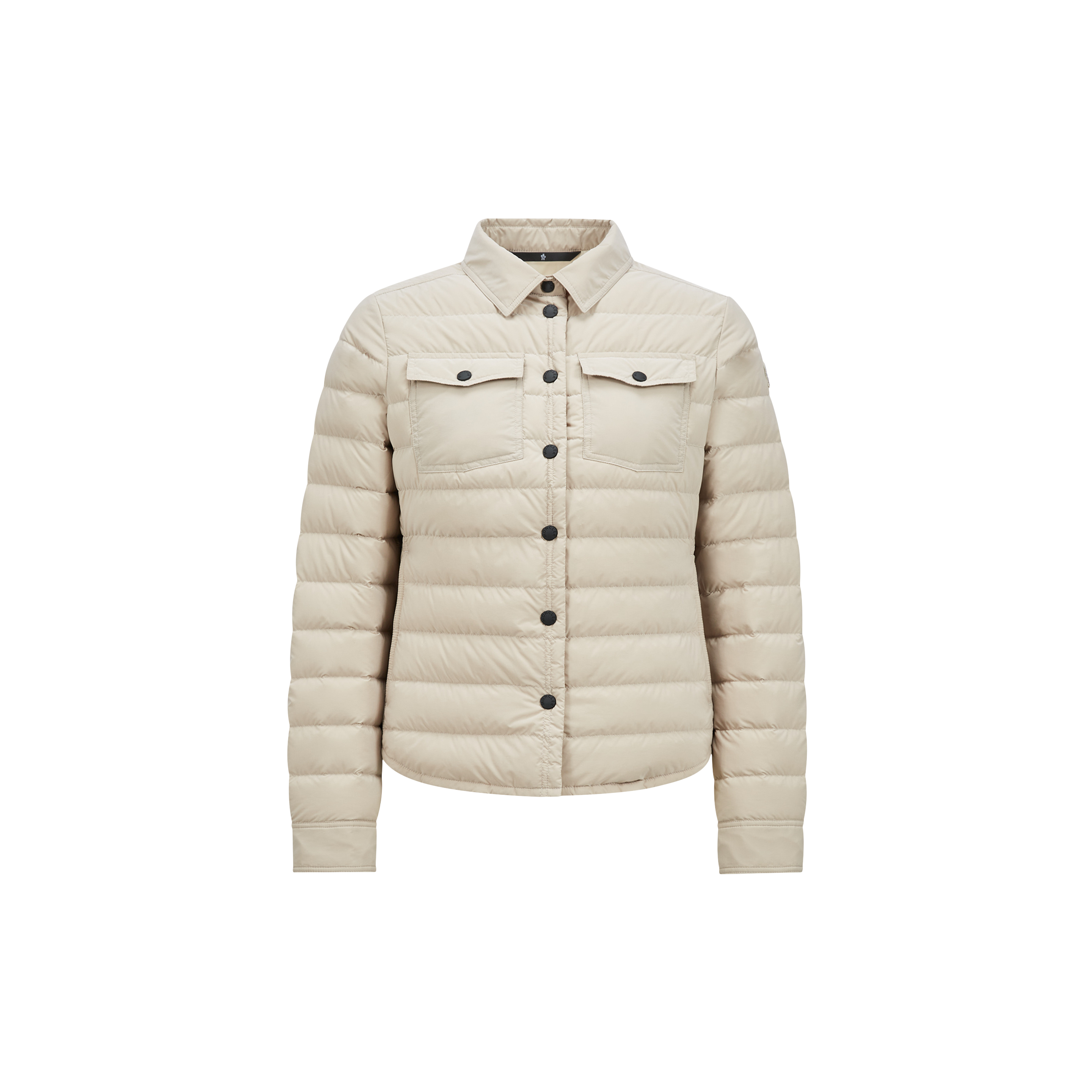 Moncler Rozes Puffer Shirt Jacket In Beige