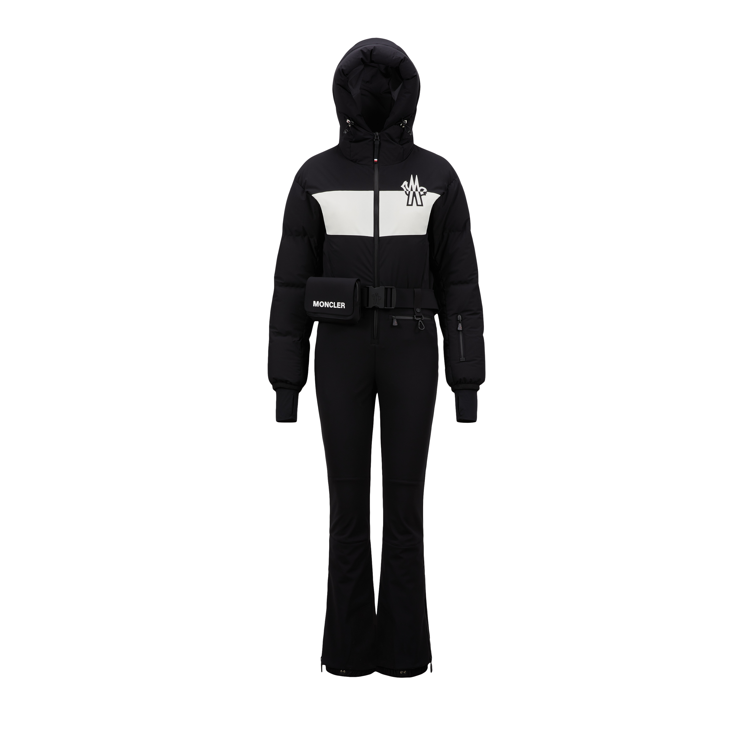 Moncler Combinaison De Ski En Duvet In Black