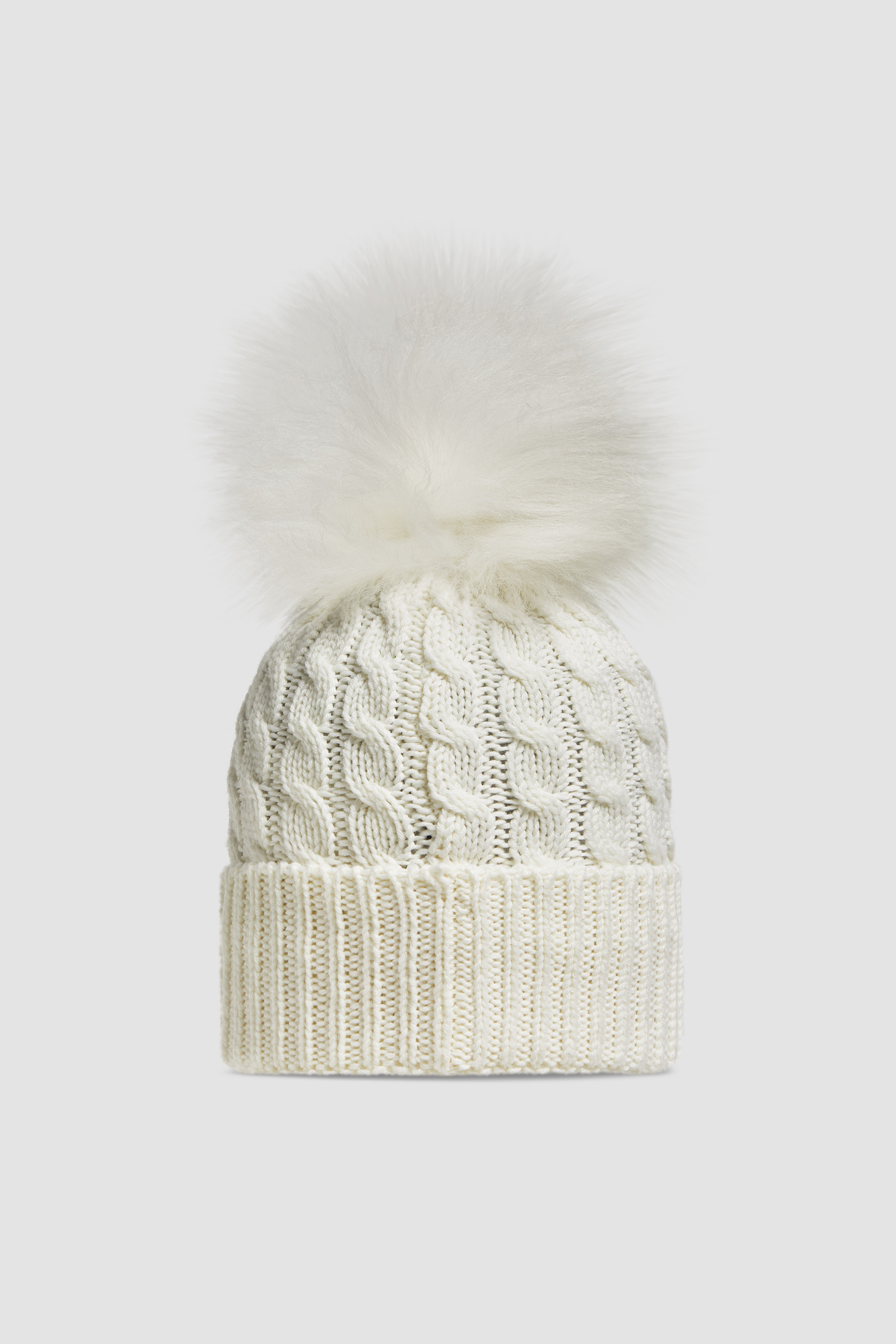 Bonnet en laine avec pompon Blanc Chapeaux Bonnets Femme Moncler FR