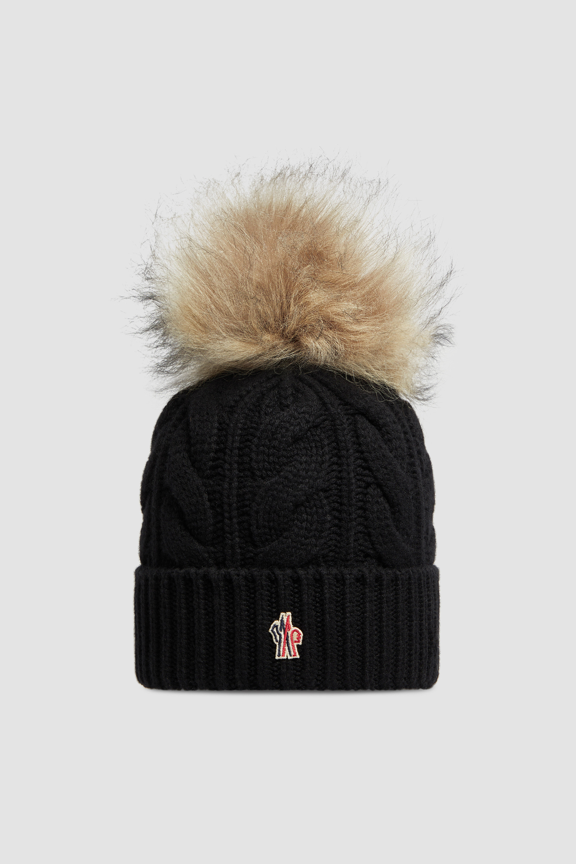 Black Wool Cashmere Beanie With Pom Pom Hats Beanies for Women Moncler US