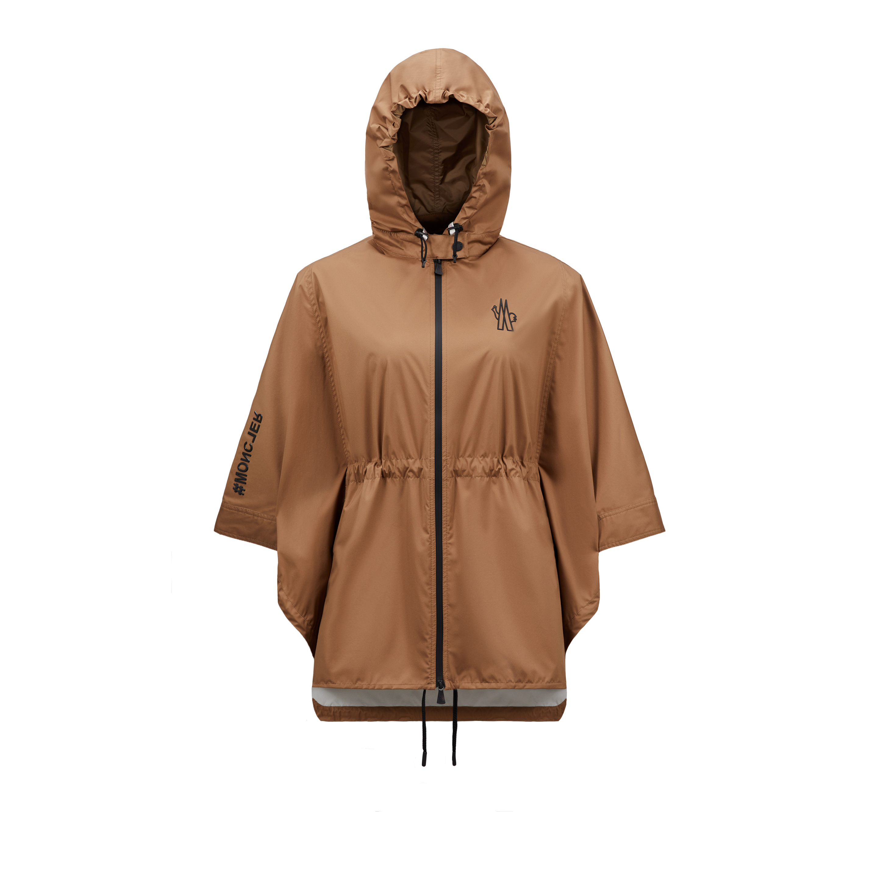 Shop Moncler Cape À Capuche Vorassy In Brown