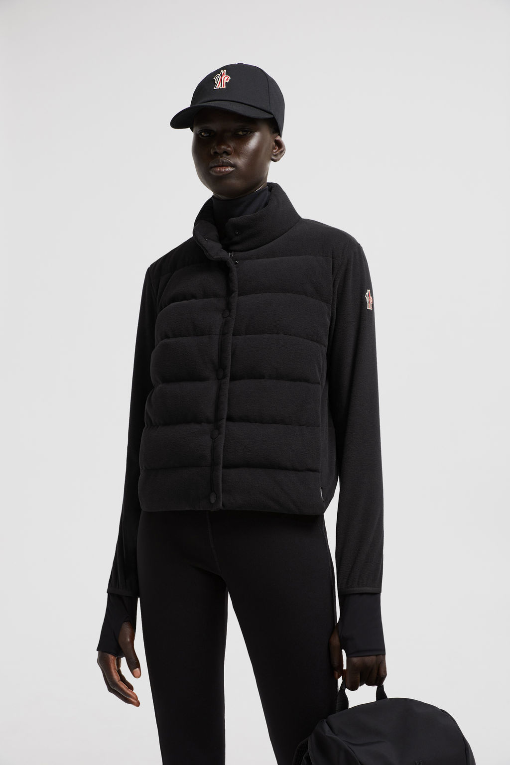 Moncler Grenoble Women Black Stretch Nylon Top