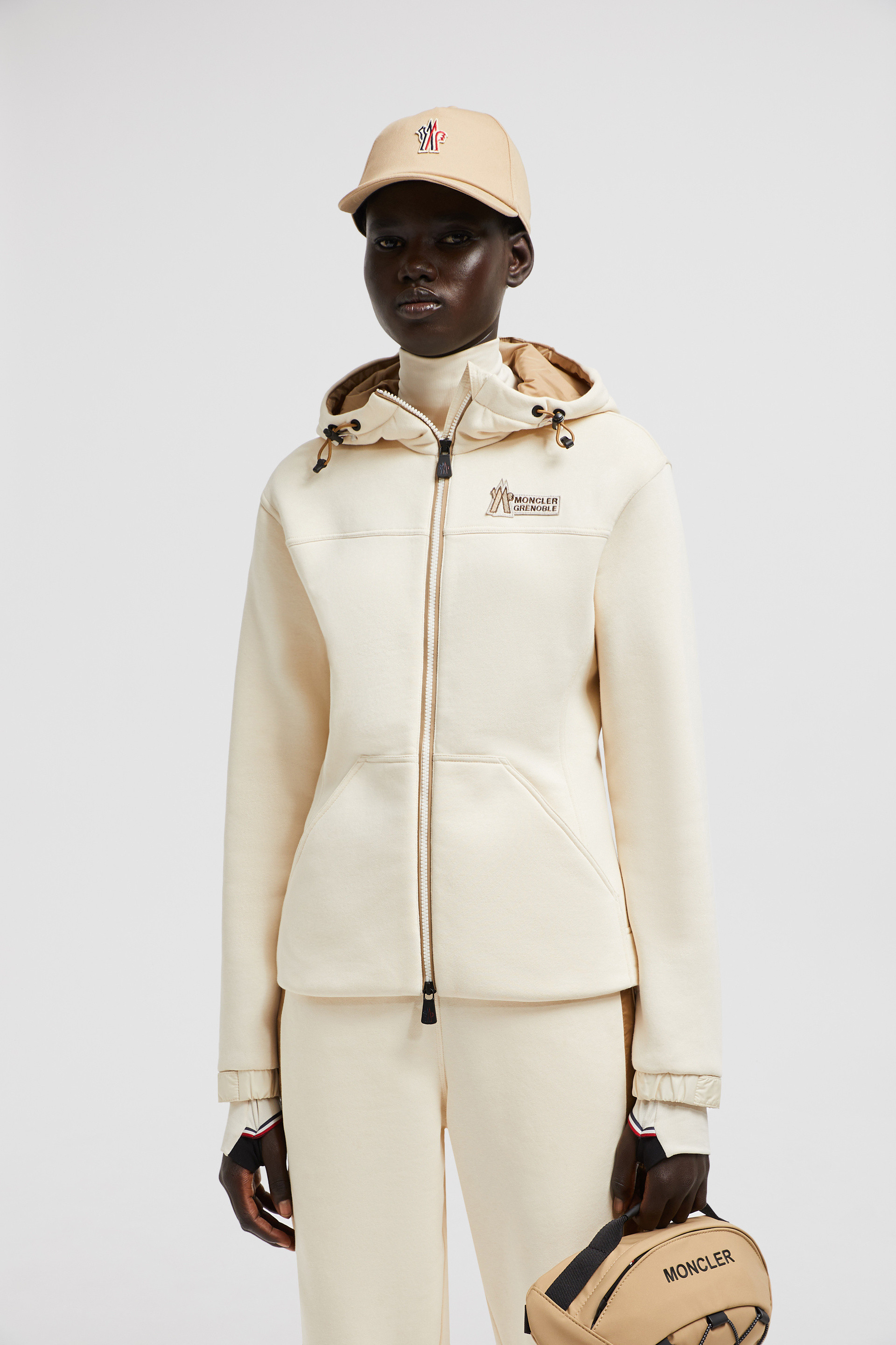 White Zip Up Hoodie Sweatshirts for Women Moncler HK