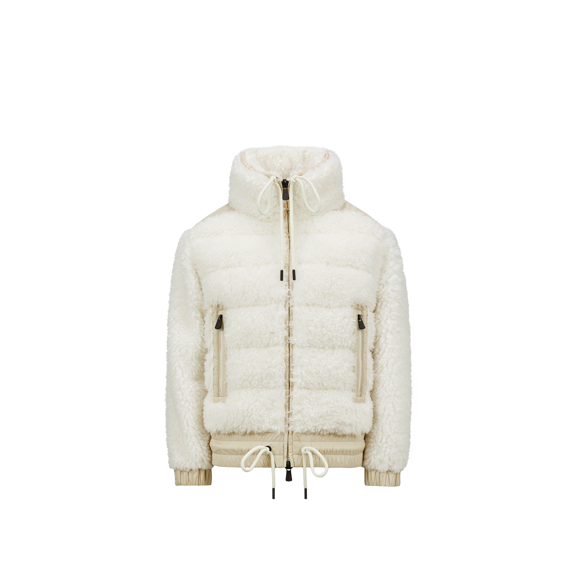 Shop Moncler Cardigan Zippé Matelassé En Teddy In White