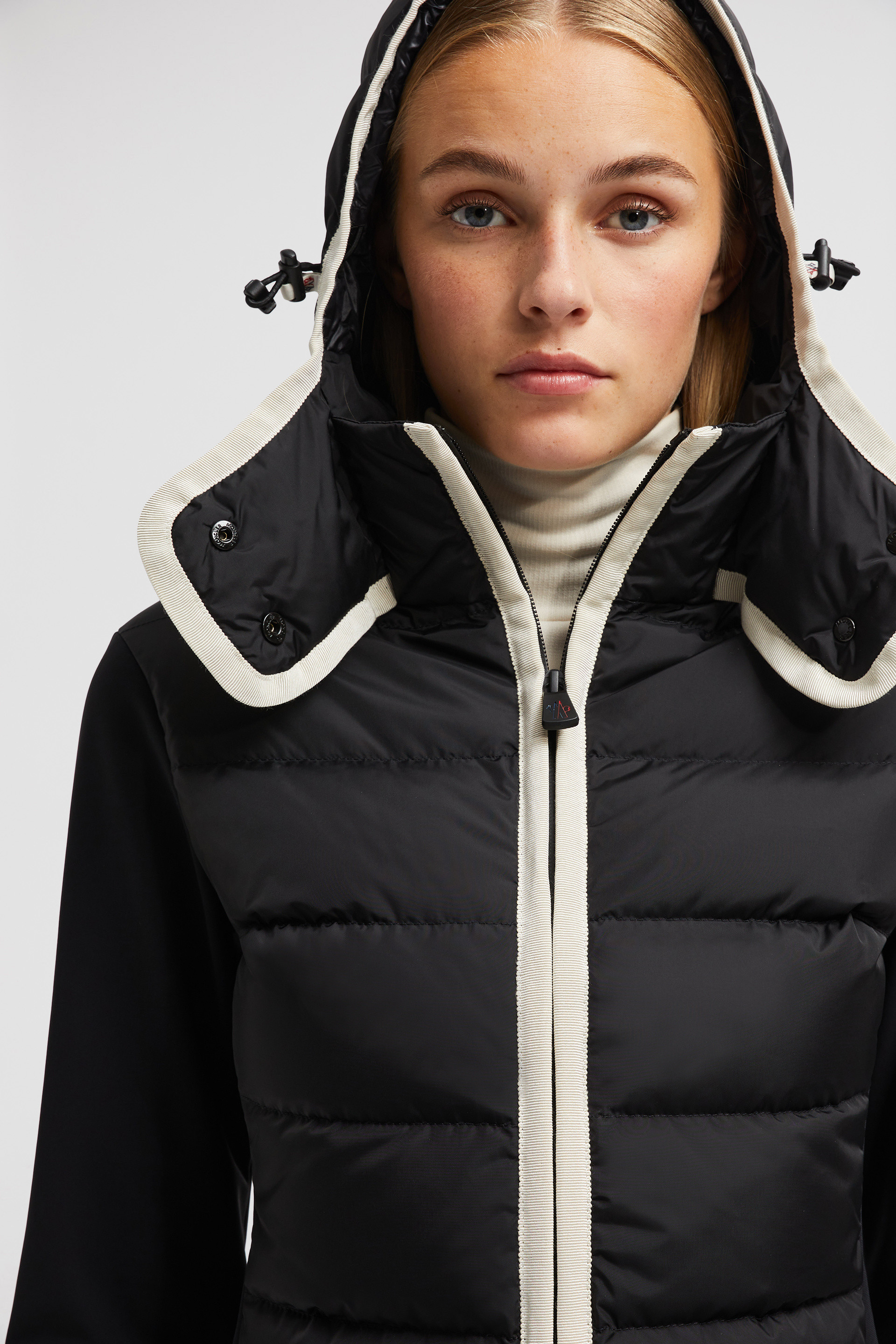 Black Padded Zip-Up Hoodie - Sweatshirts for Women | Moncler CY