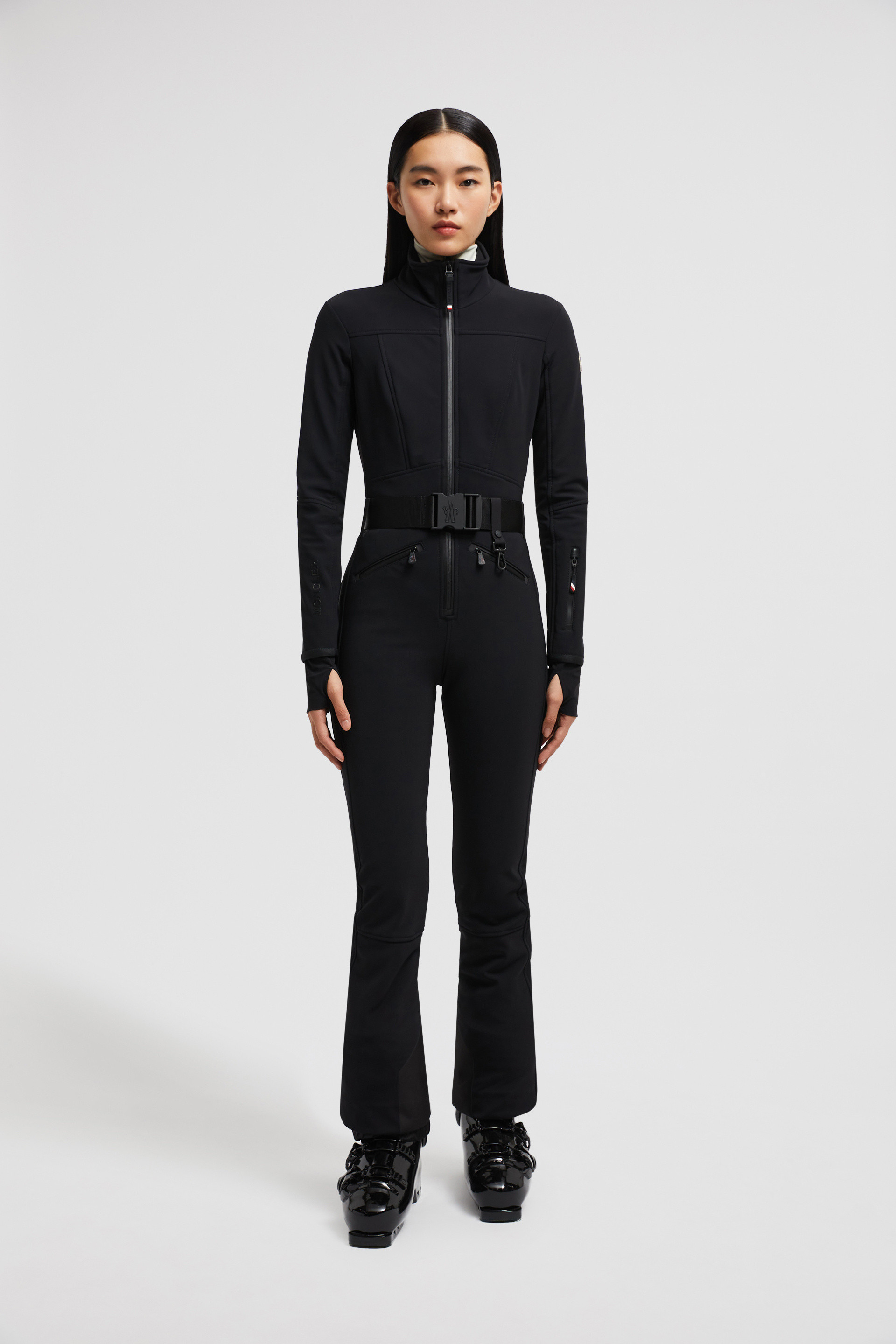 Black Ski Suit Trousers Shorts for Women Moncler BE