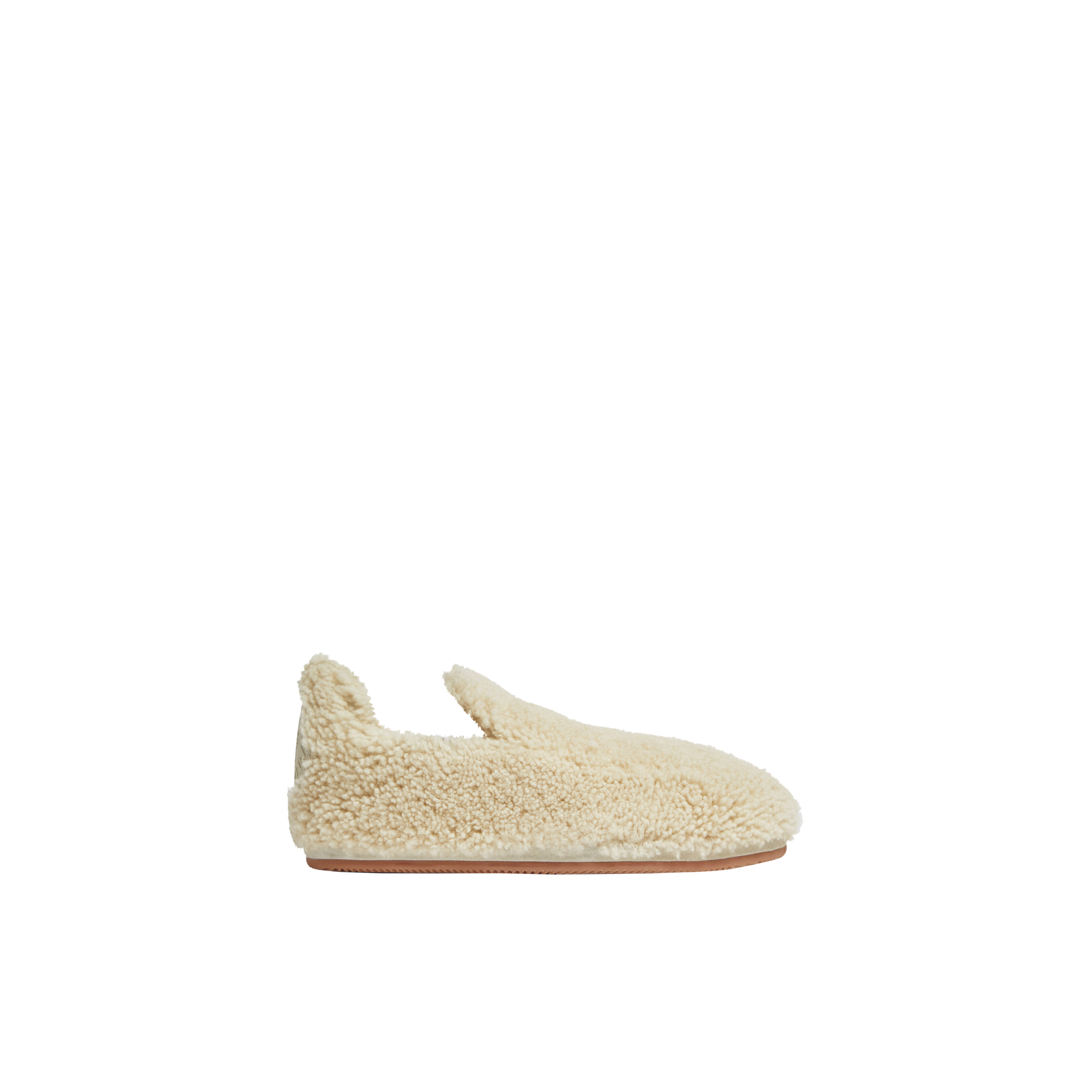 Shop Moncler Collection Snug Shearling Flats White