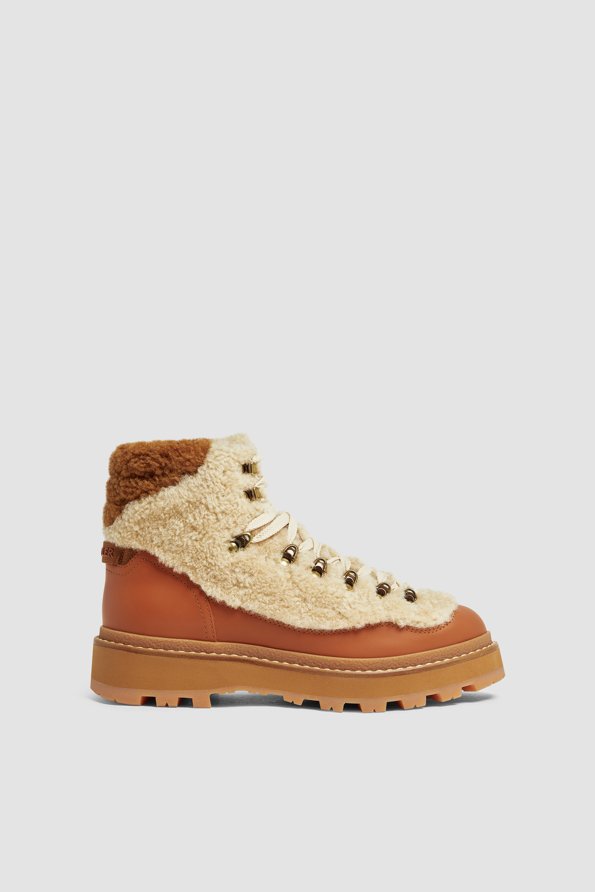 Beige Peka Trek Shearling & Leather Hiking Boots - Boots for