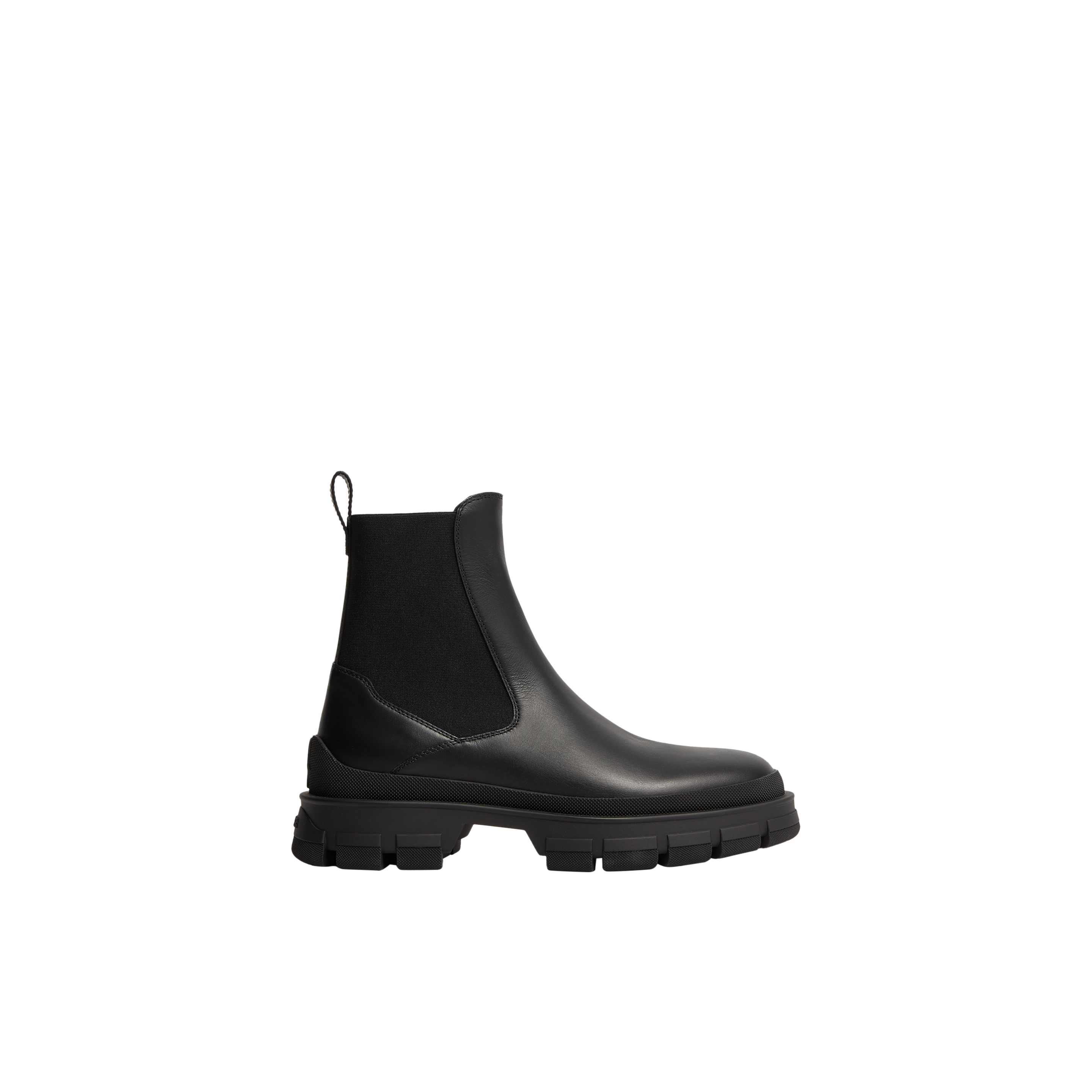 Shop Moncler Collection Bottes Chelsea En Cuir Hevea In Black