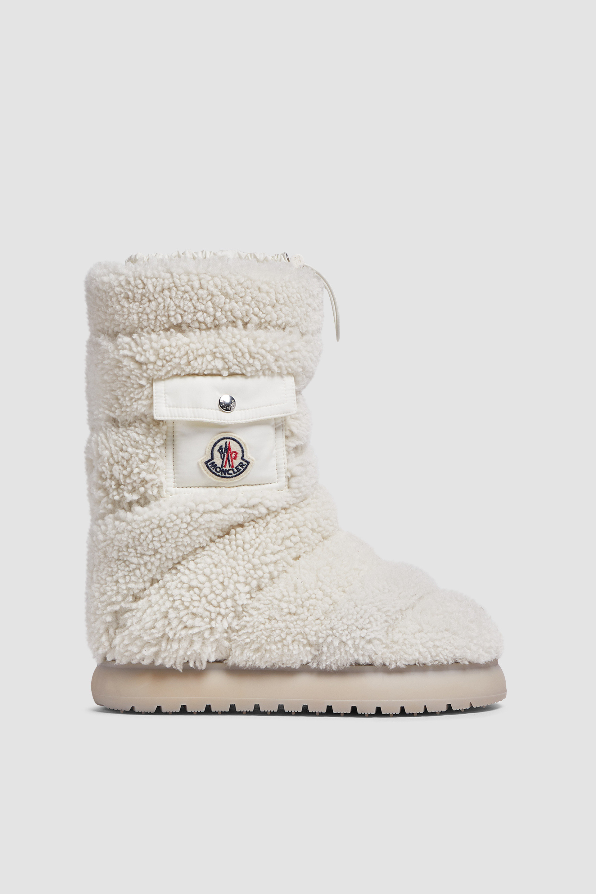 White Gaia Pocket Mid Shearling Boots Boots for Women Moncler PL