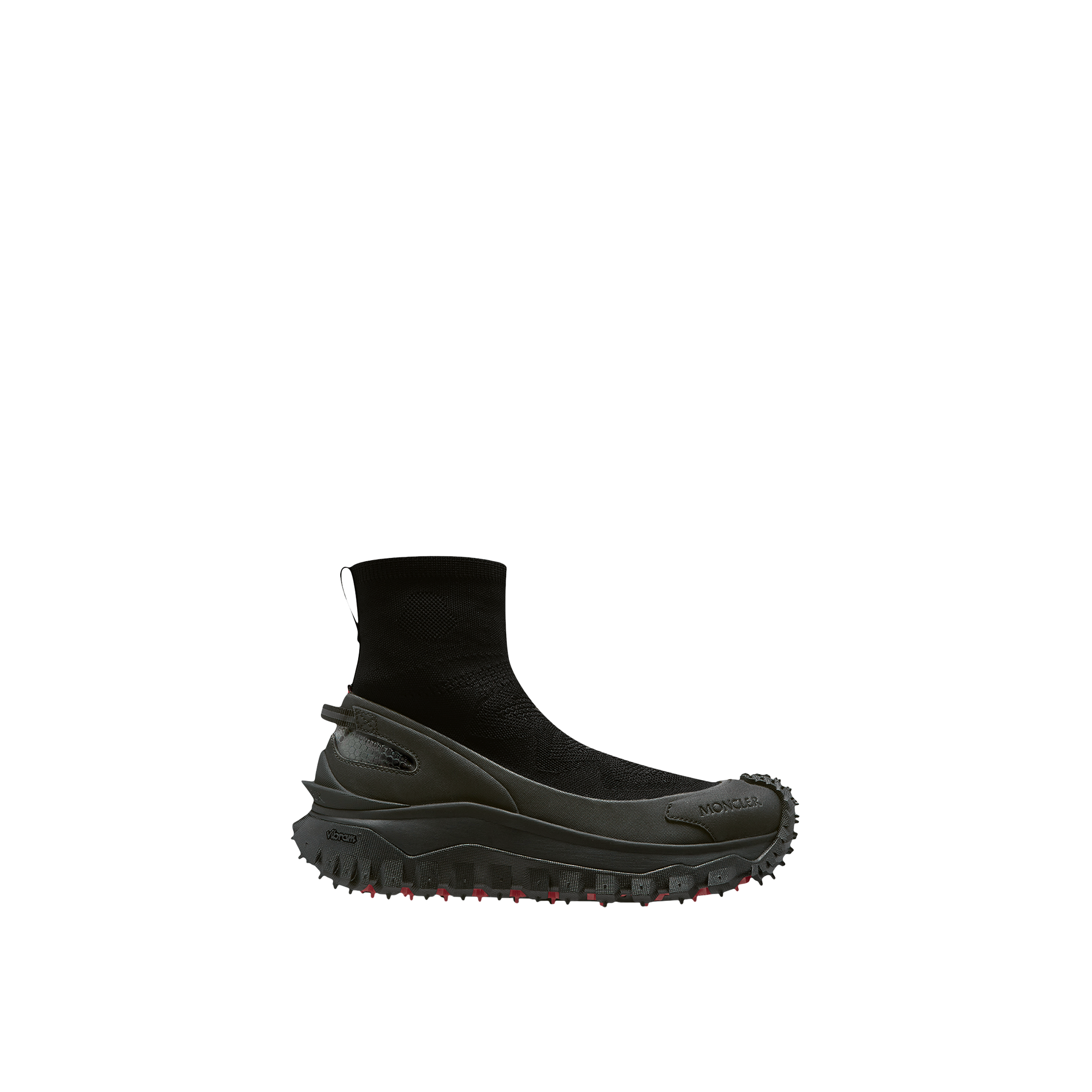 Moncler Trailgrip Stretch Knit High-top Sneakers In Black