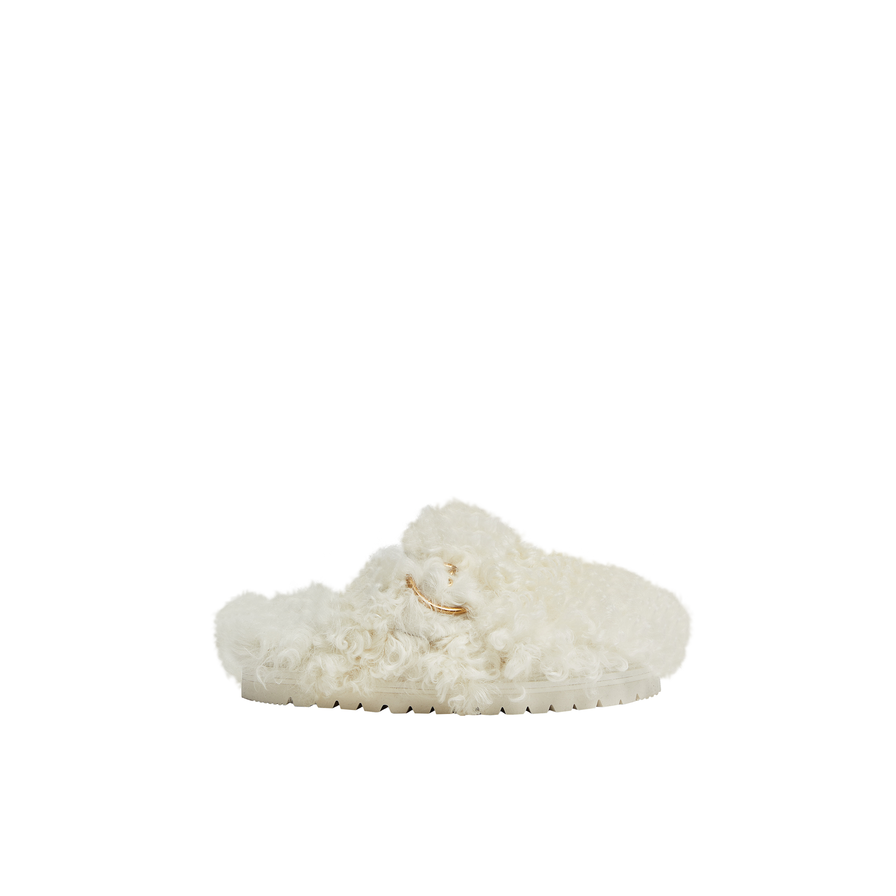 Shop Moncler Collection Mules Bell En Shearling In White